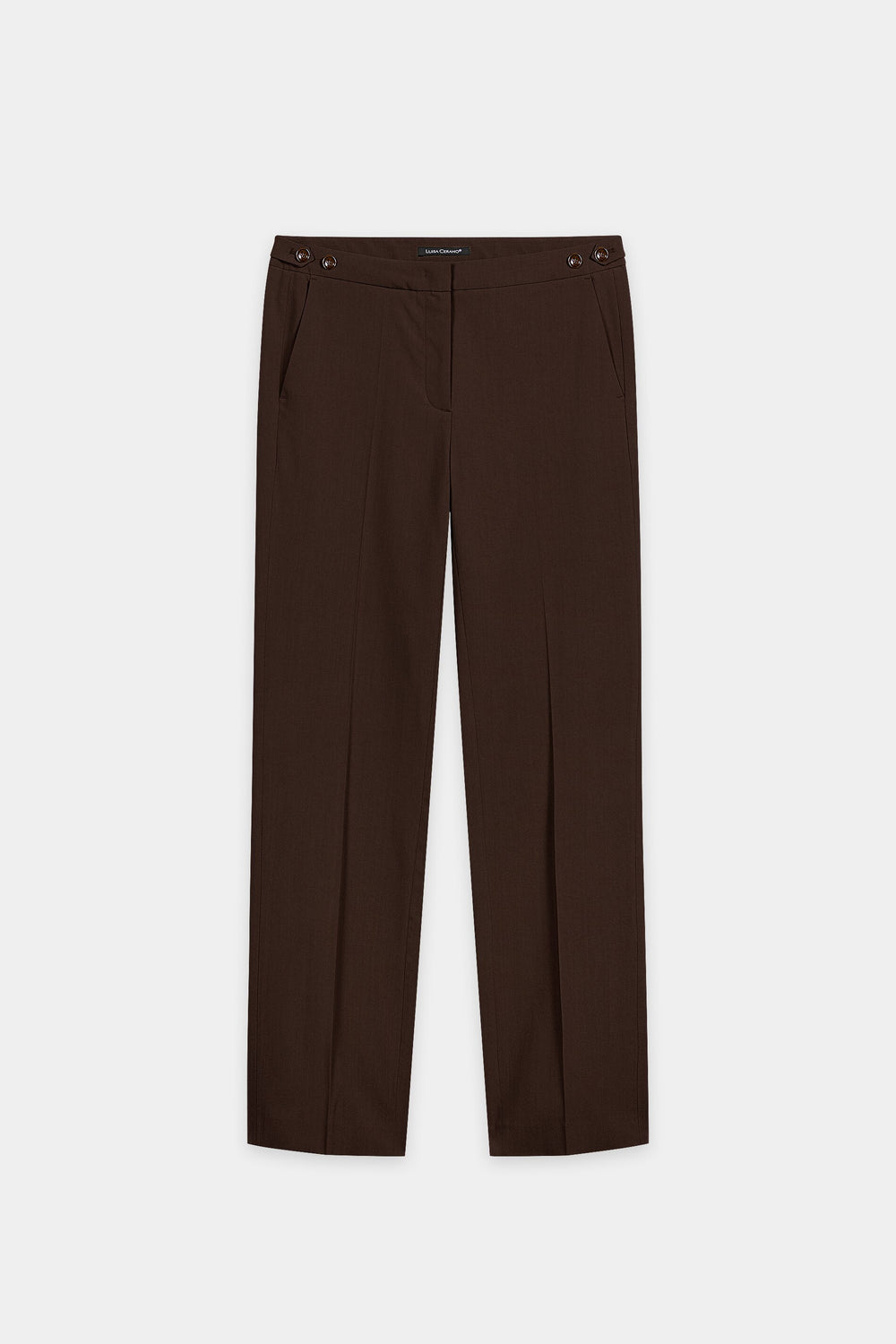 Stretch-Pants mit Bunddetails - marone - Standard