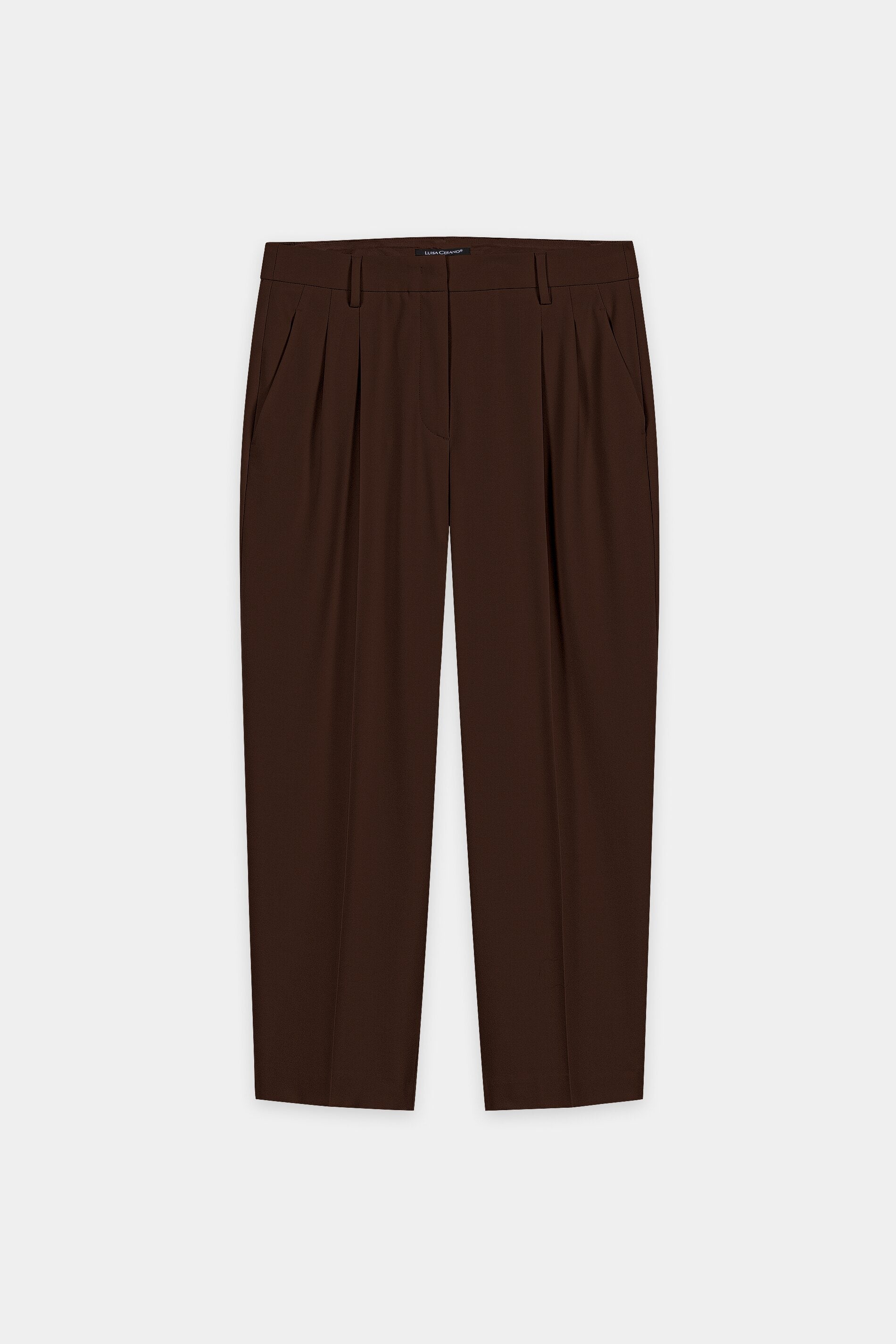 Tapered-Pants mit Bundfalten - marone - Standard | Artikel Front