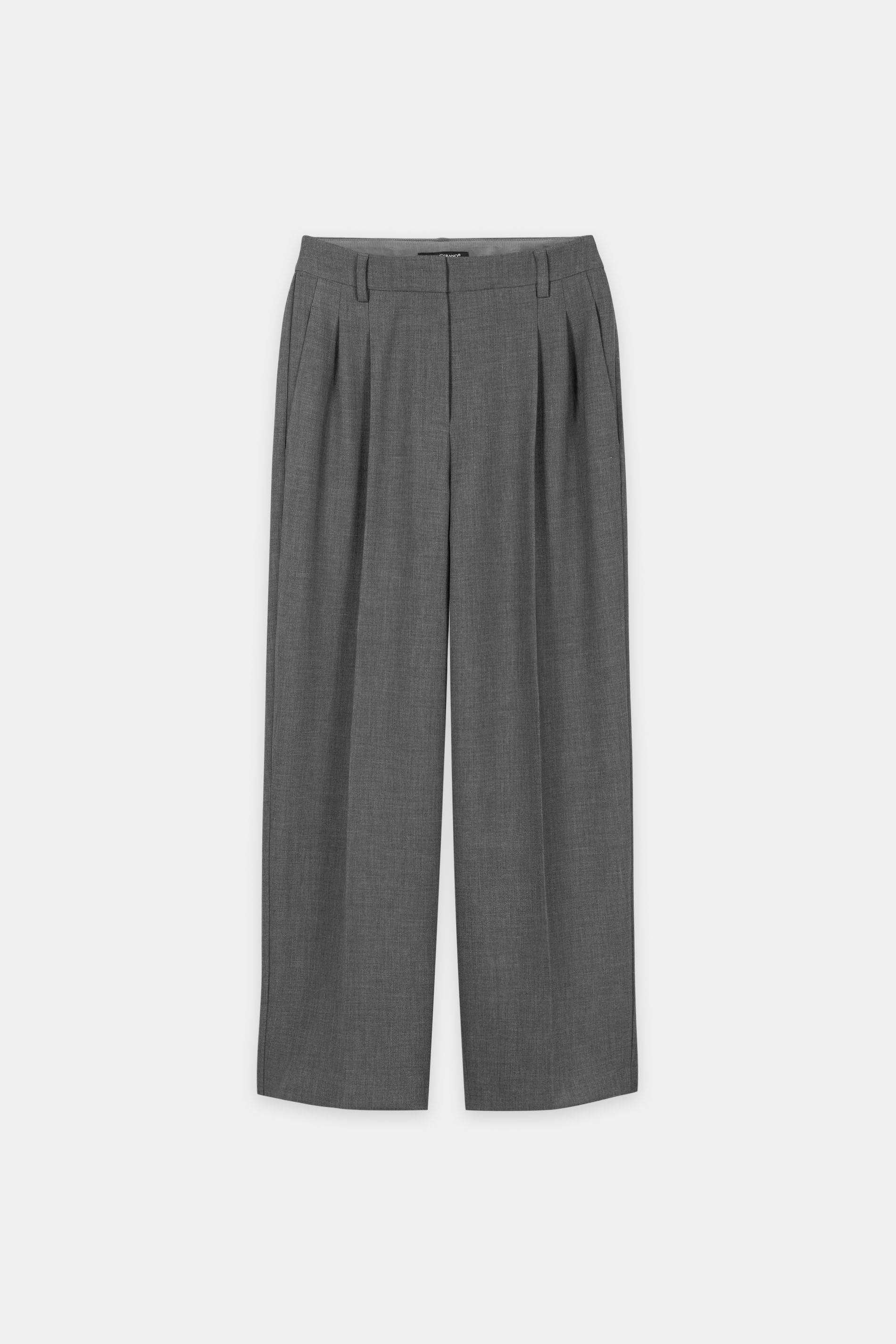 Tapered-Pants mit Bundfalten - heather gery - Standard | Artikel Front