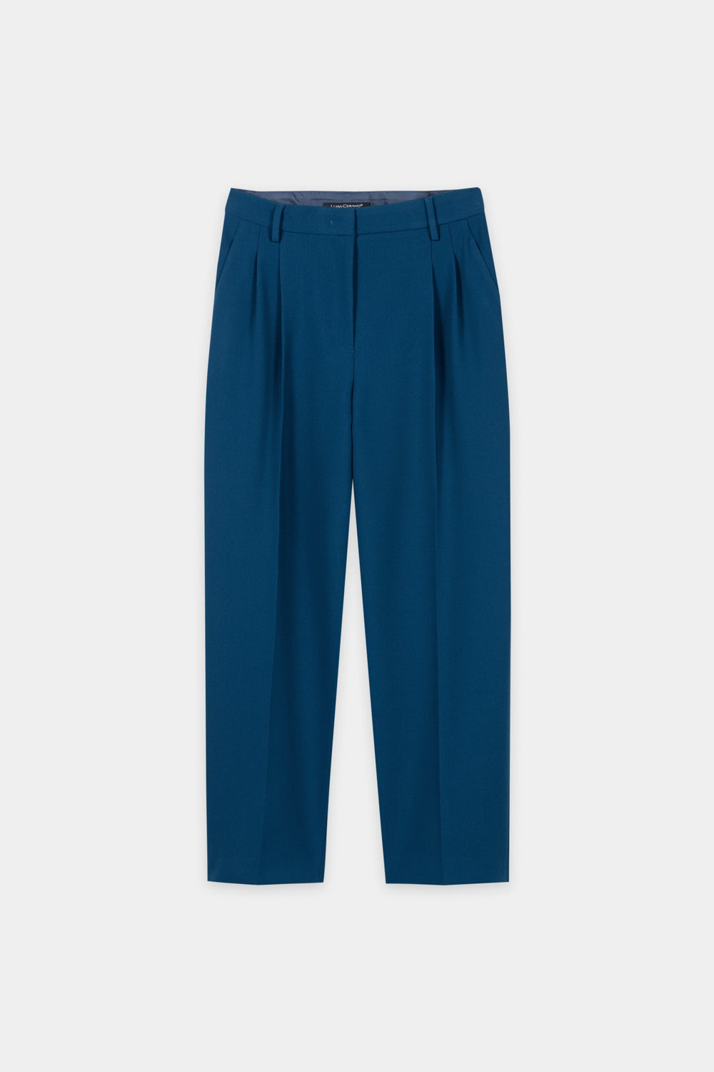 Tapered pants with pleats - sapphire - Standard