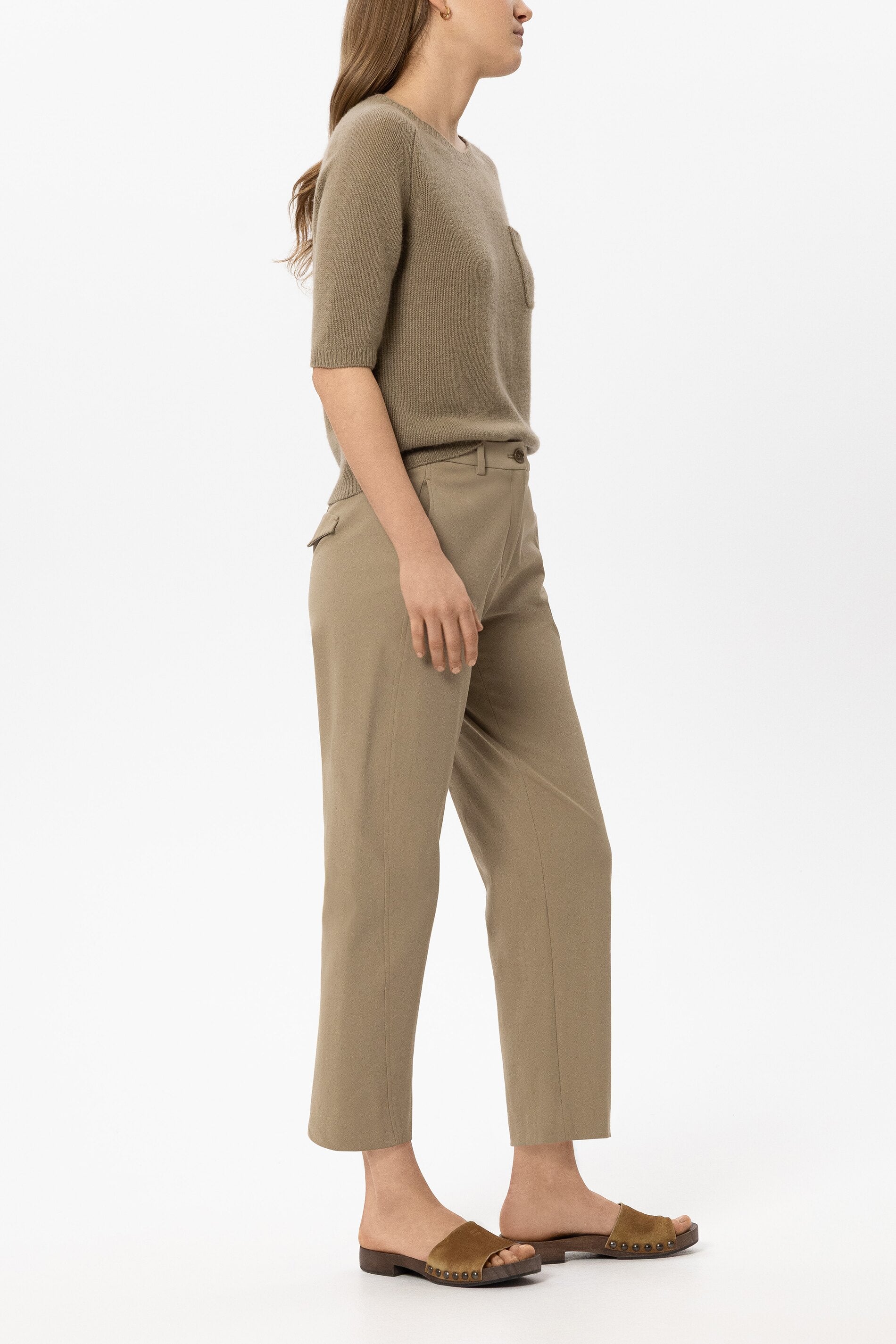Baumwoll-Barrelleg-Pants - salbei - Standard | Model Seite