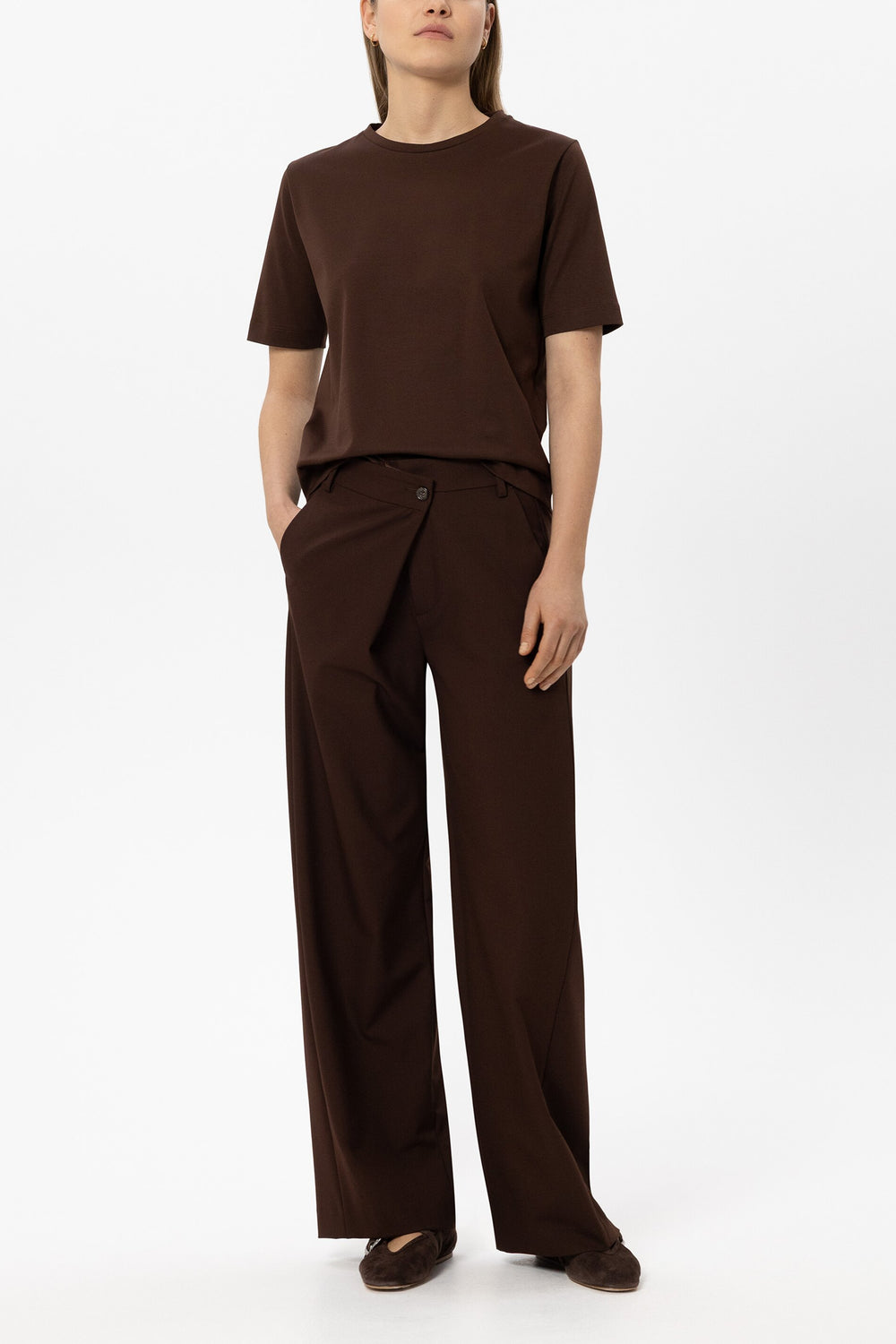 Wideleg-Pants - marone - Standard