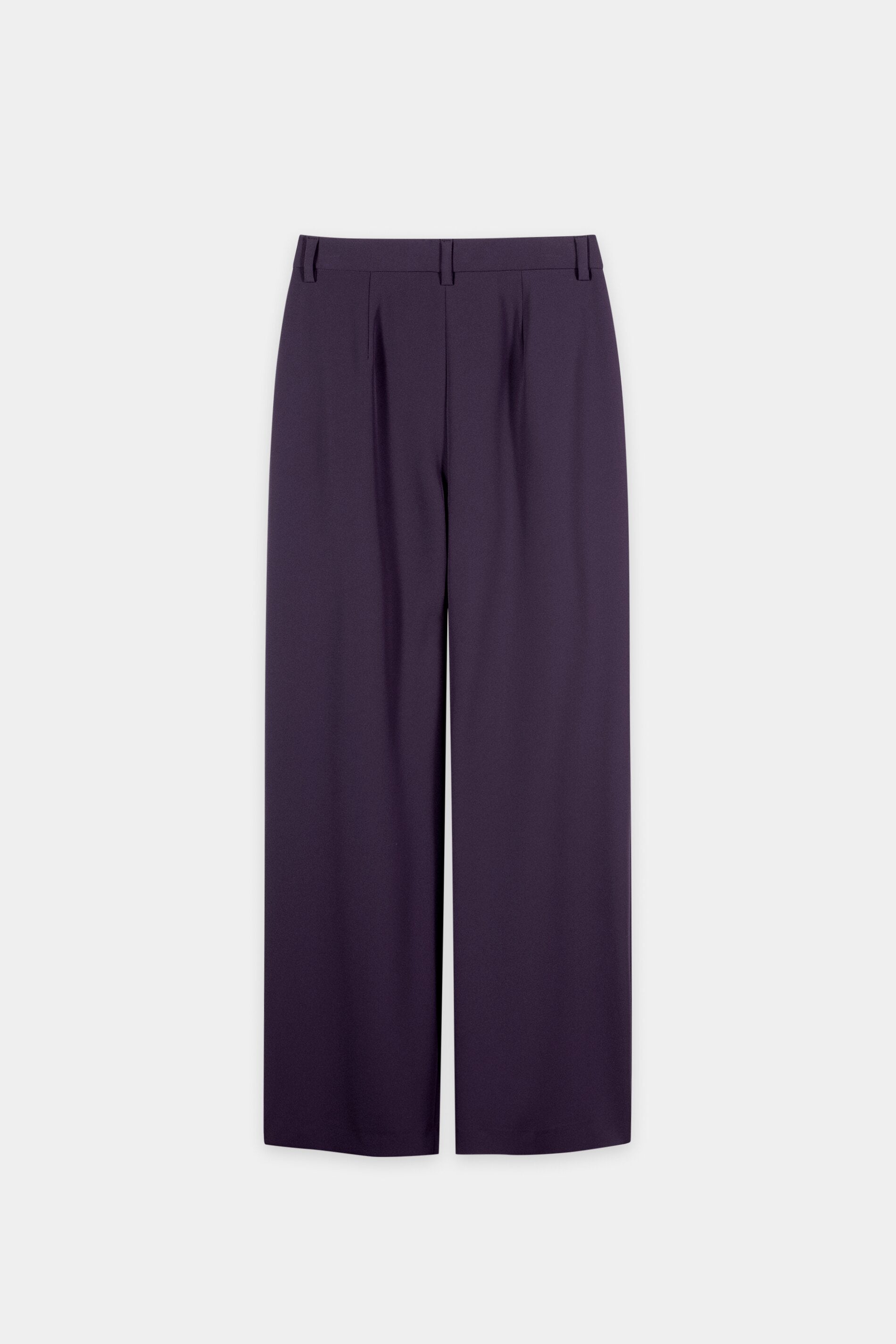 Wideleg-Pants mit Bundfalten - plum - Standard | Artikel Rück