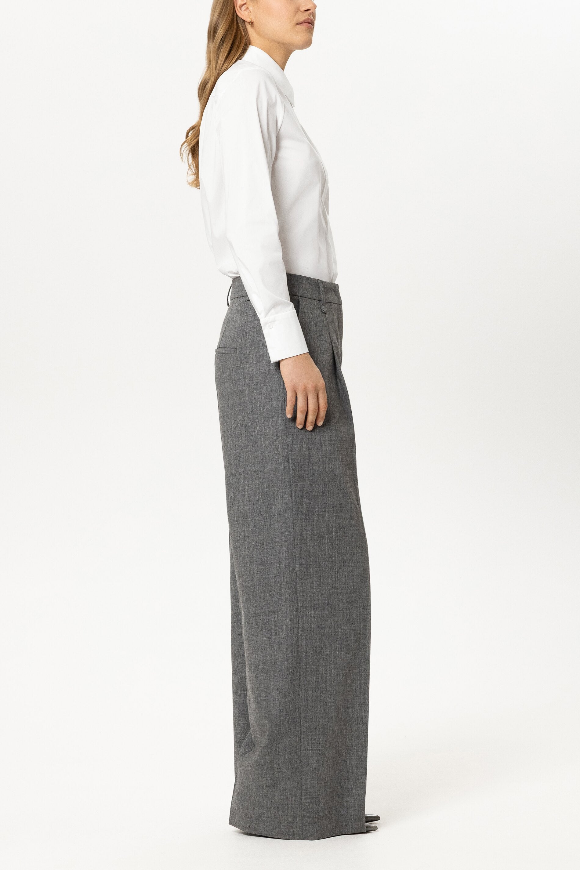 Wideleg-Pants aus Woll-Mix - multi - Standard | Model Seite