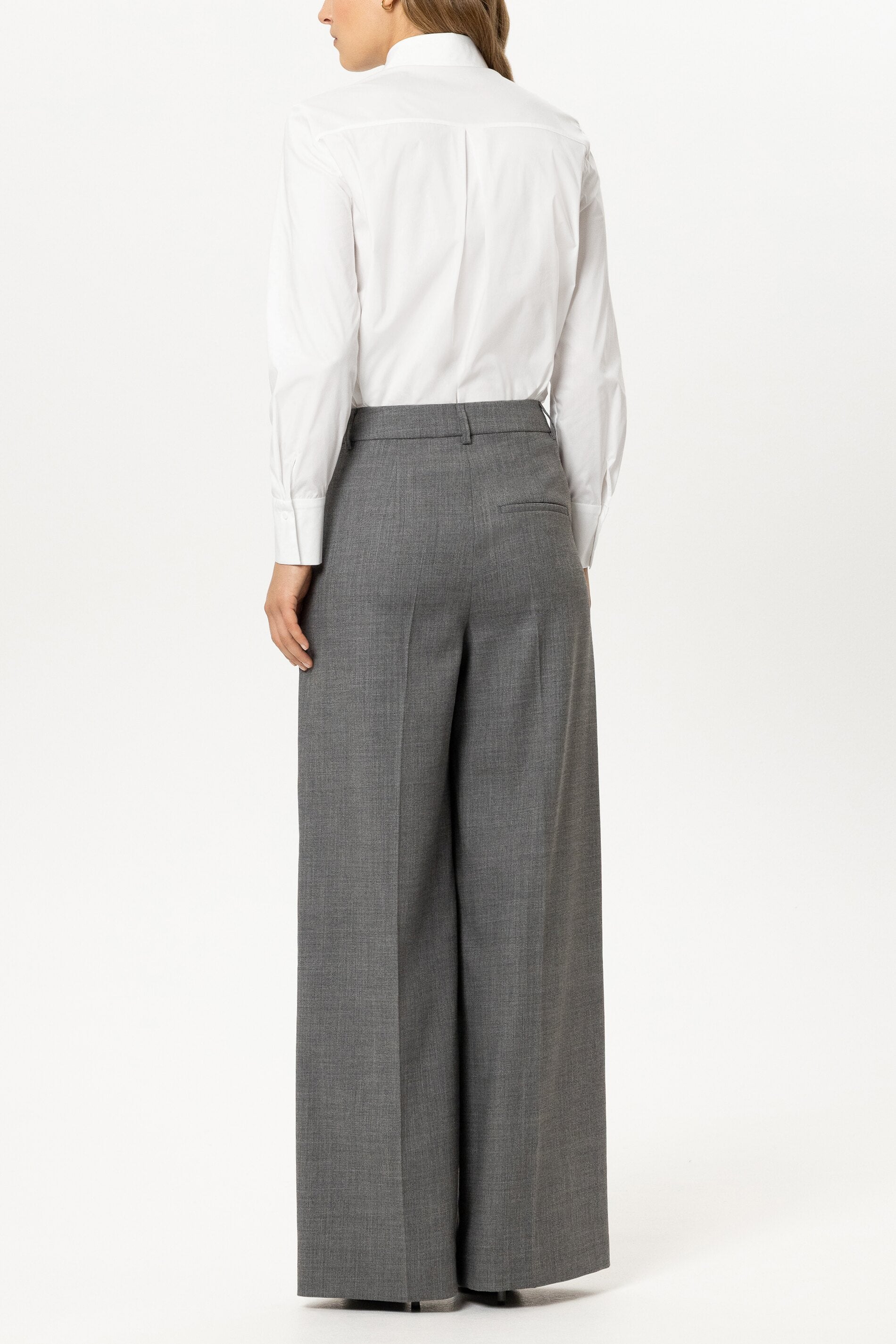 Wideleg-Pants aus Woll-Mix - multi - Standard | Model Rück