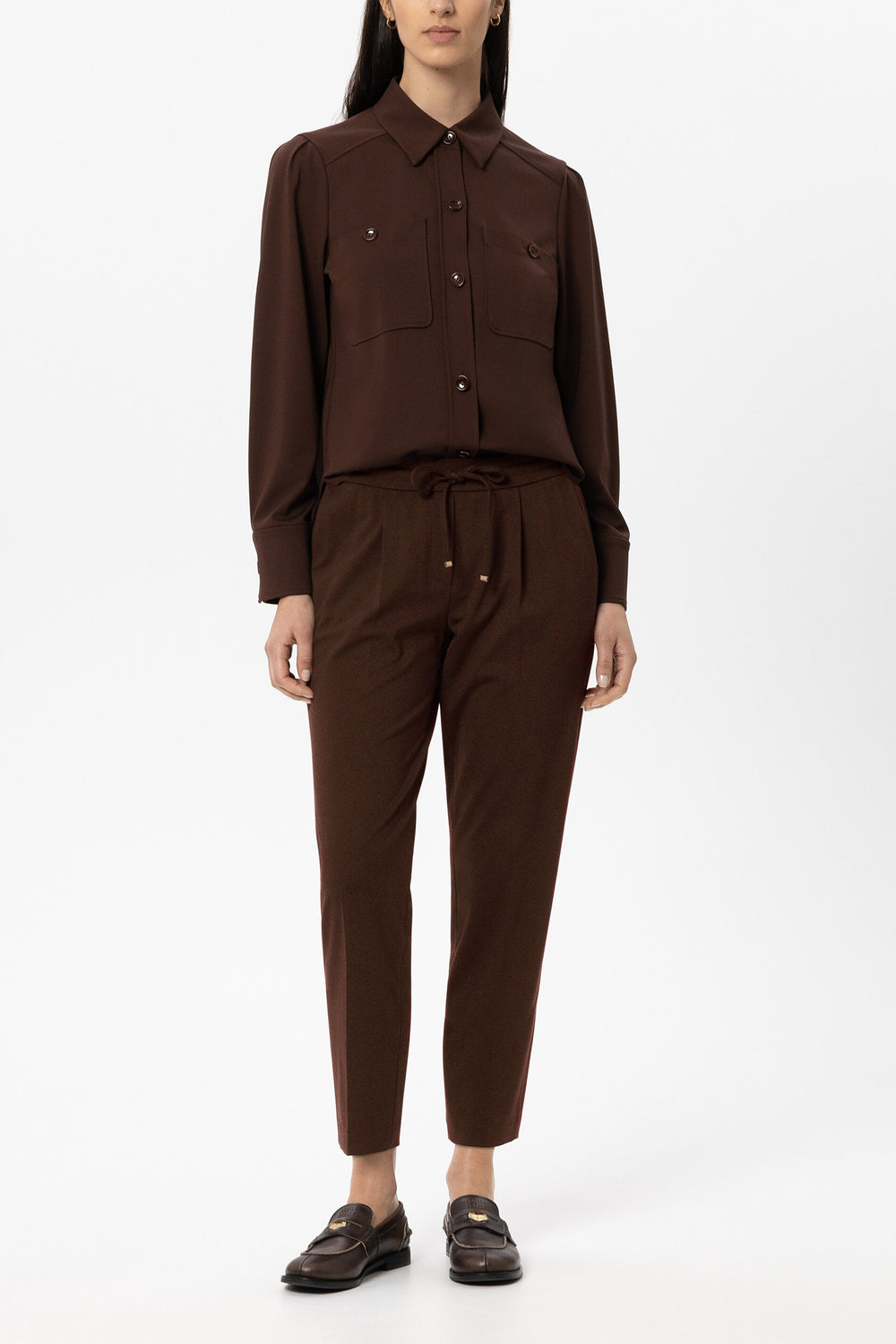 Joggpants aus Punto-Milano - marone - Standard
