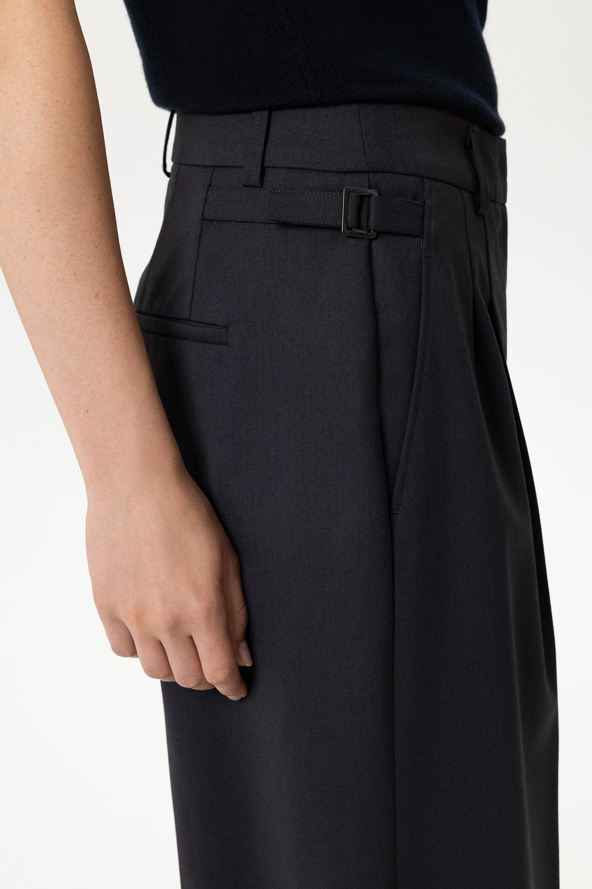 Wideleg-Pants aus Woll-Mix - winter navy - Standard | Model Detail