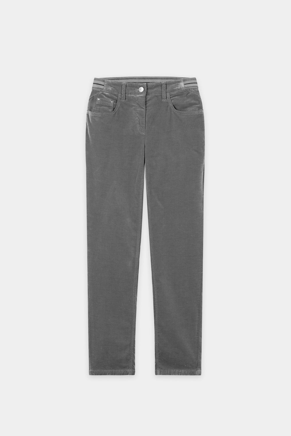 Skinny-Velvet-Pants - heather grey - Standard