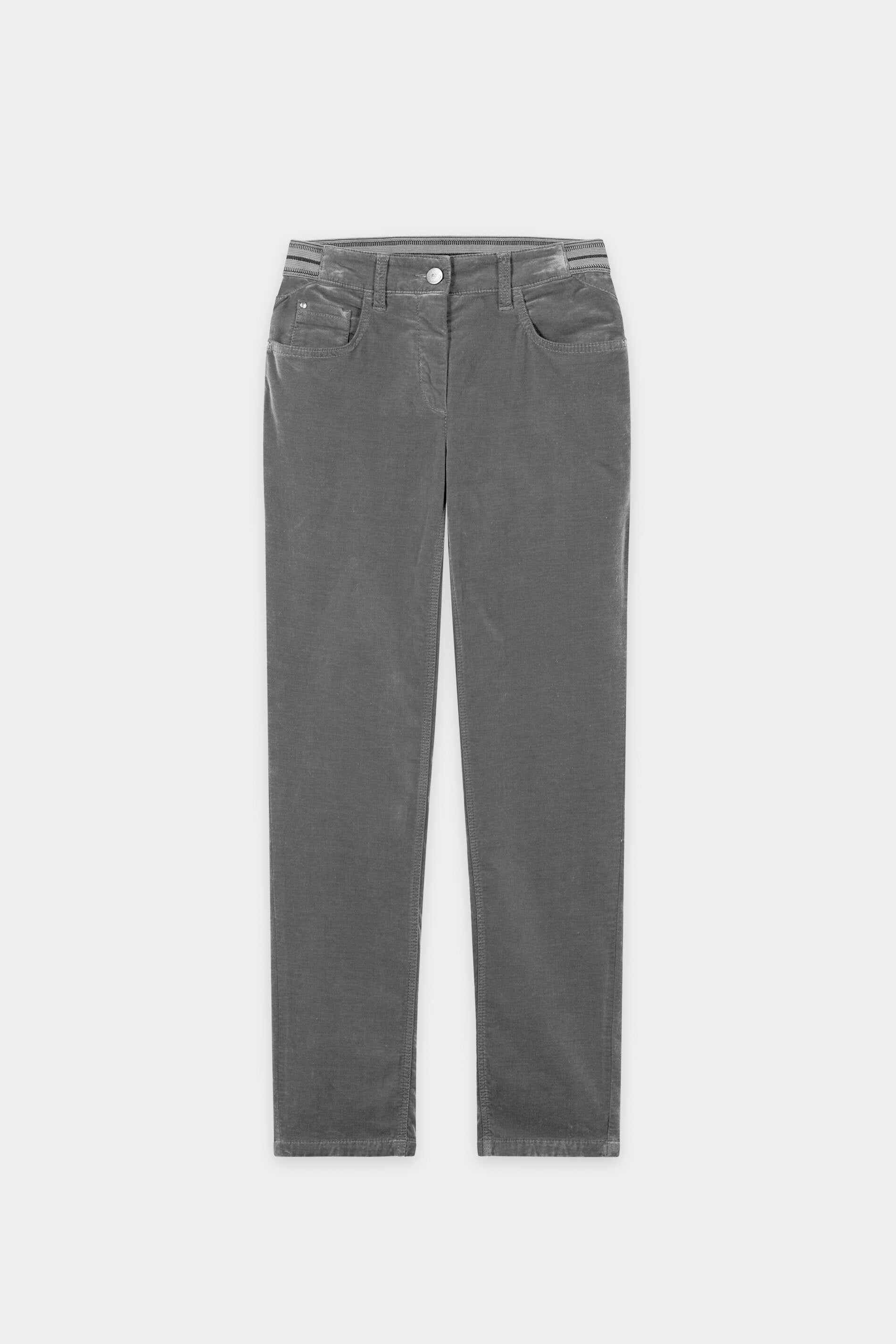Skinny-Velvet-Pants - heather grey - Standard | Artikel Front