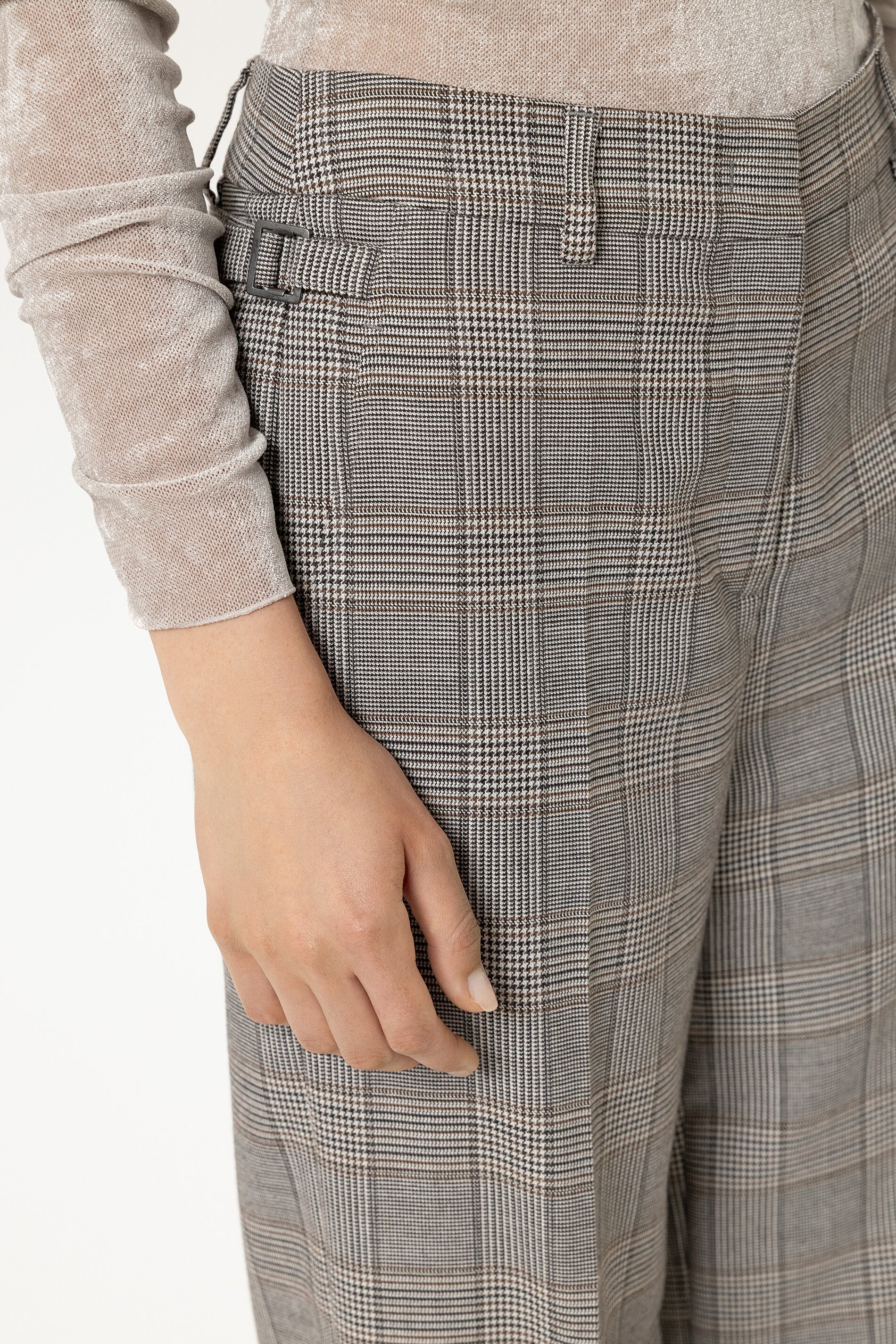 Karo-Wideleg-Pants - heather grey - Standard | Model Detail