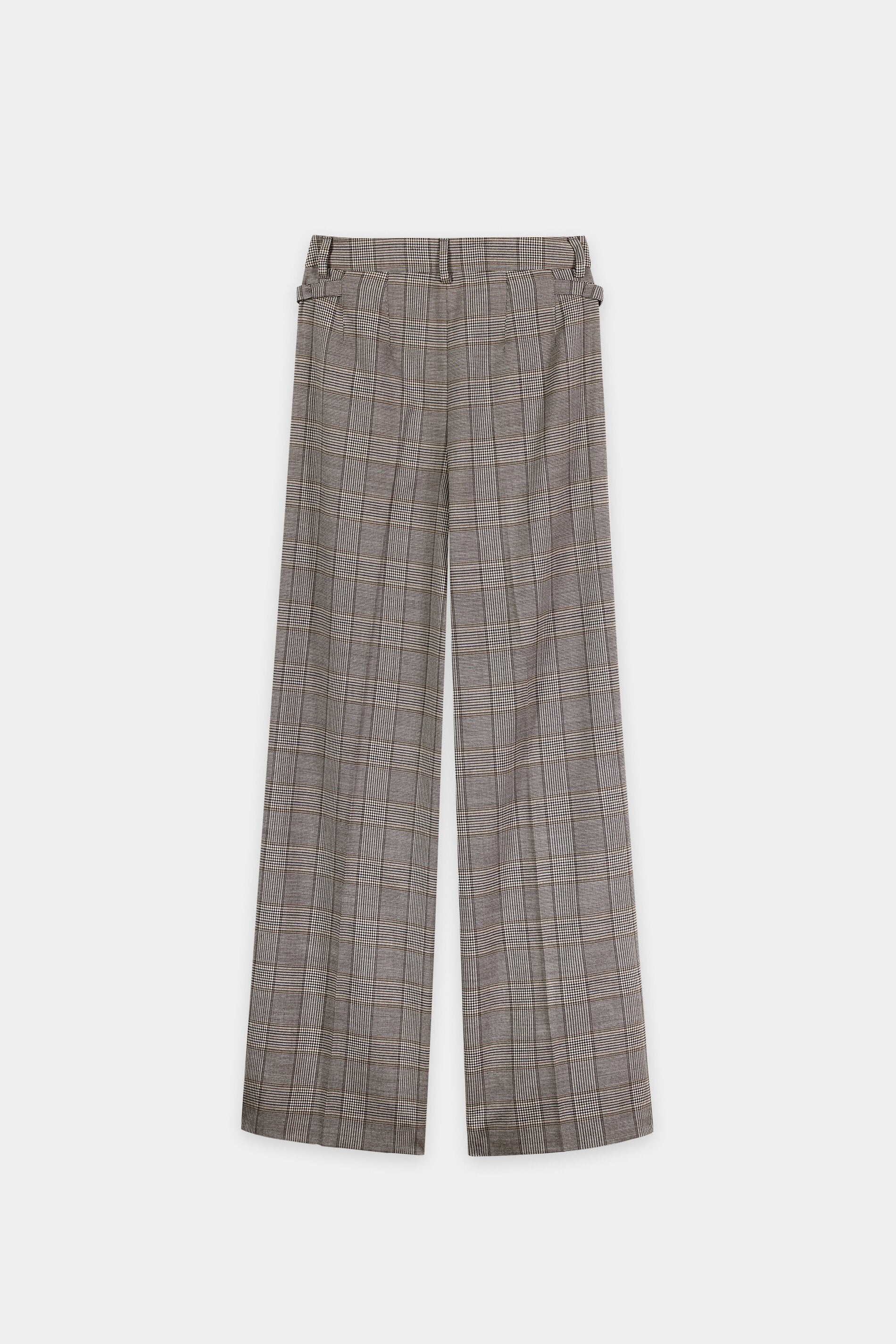 Karo-Wideleg-Pants - heather grey - Standard | Artikel Rück