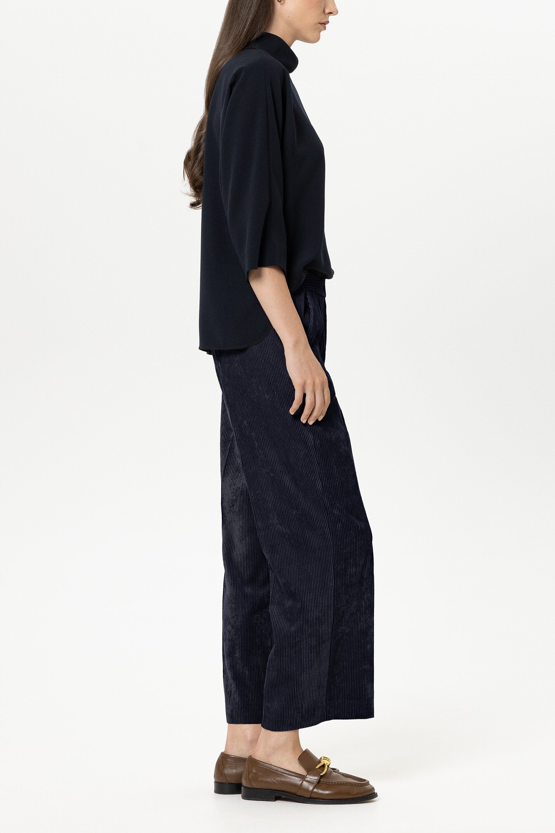 Cord-Wideleg-Pants - winter navy - Standard | Model Seite