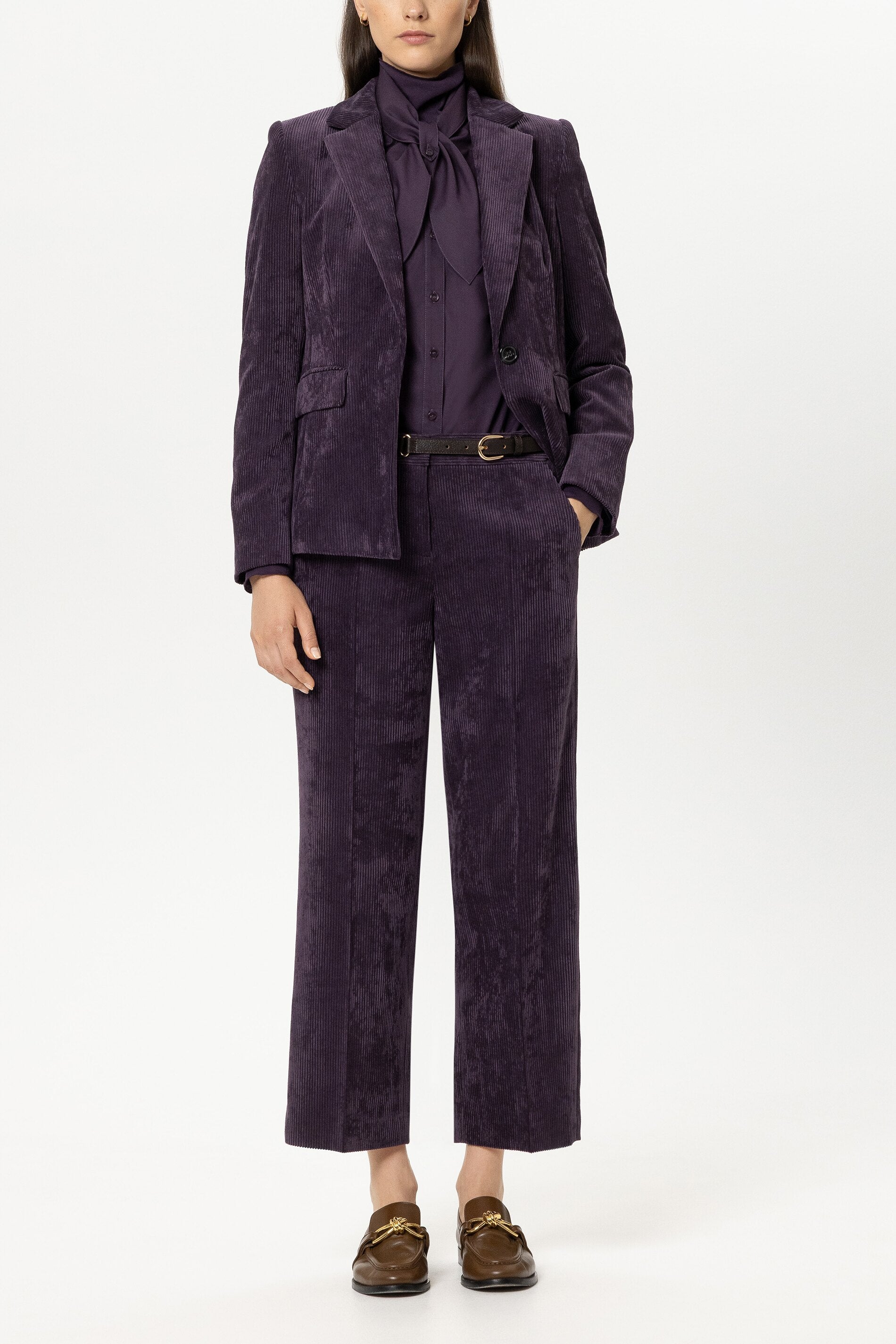 Cord-Wideleg-Pants - plum - Standard | Model Front