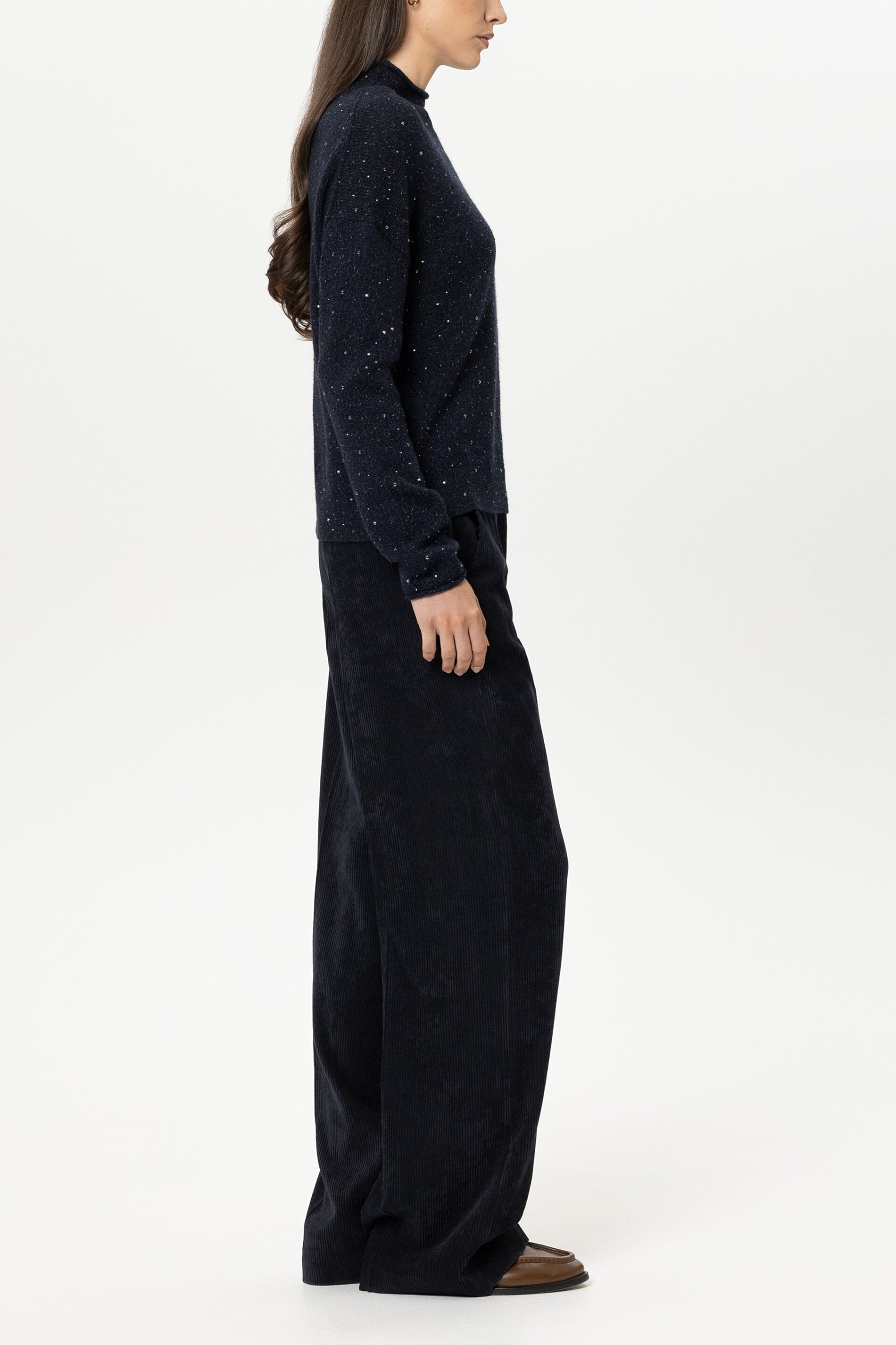 Cord-Wideleg-Pants - winter navy - Standard | Model Seite