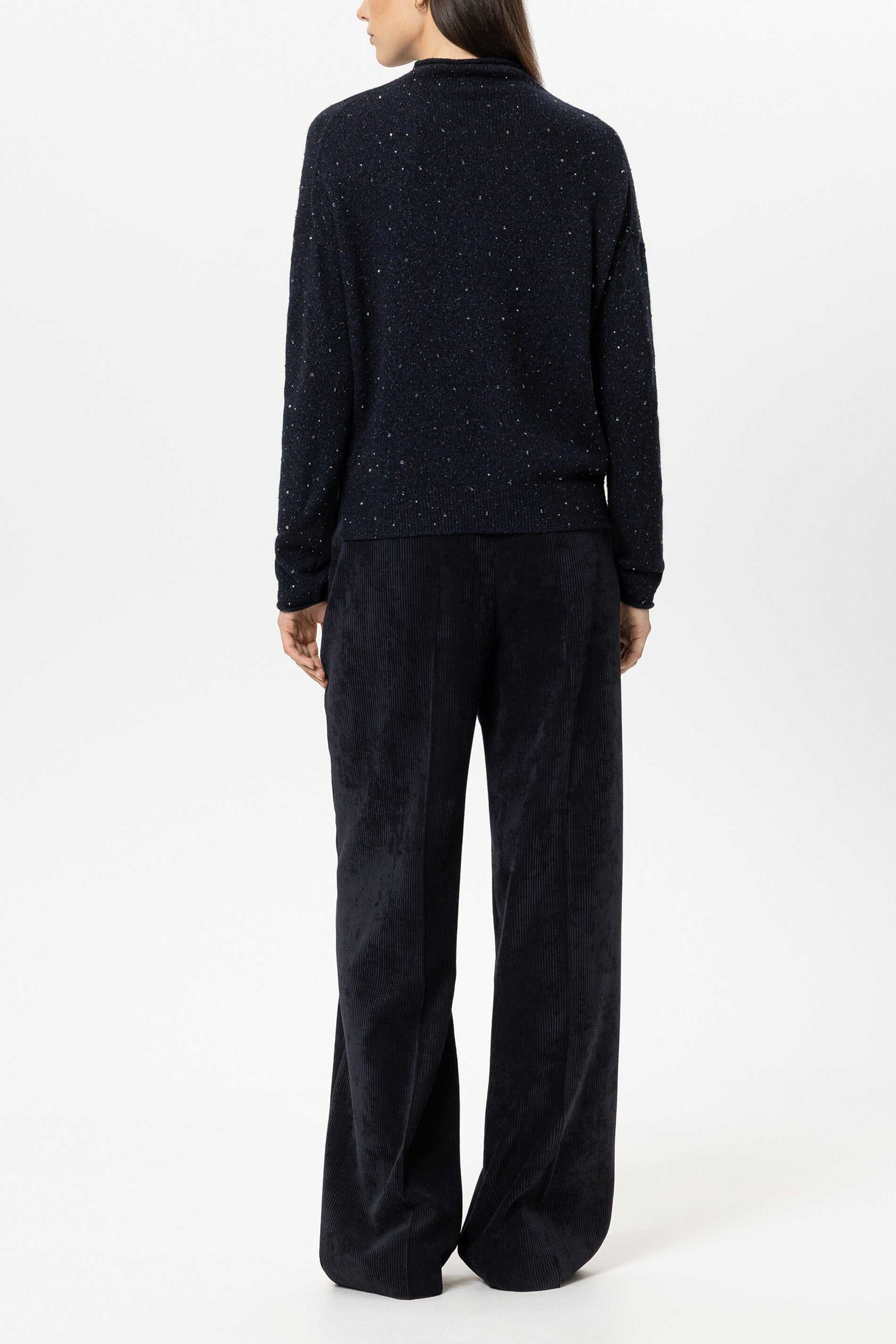 Cord-Wideleg-Pants - winter navy - Standard | Model Rück