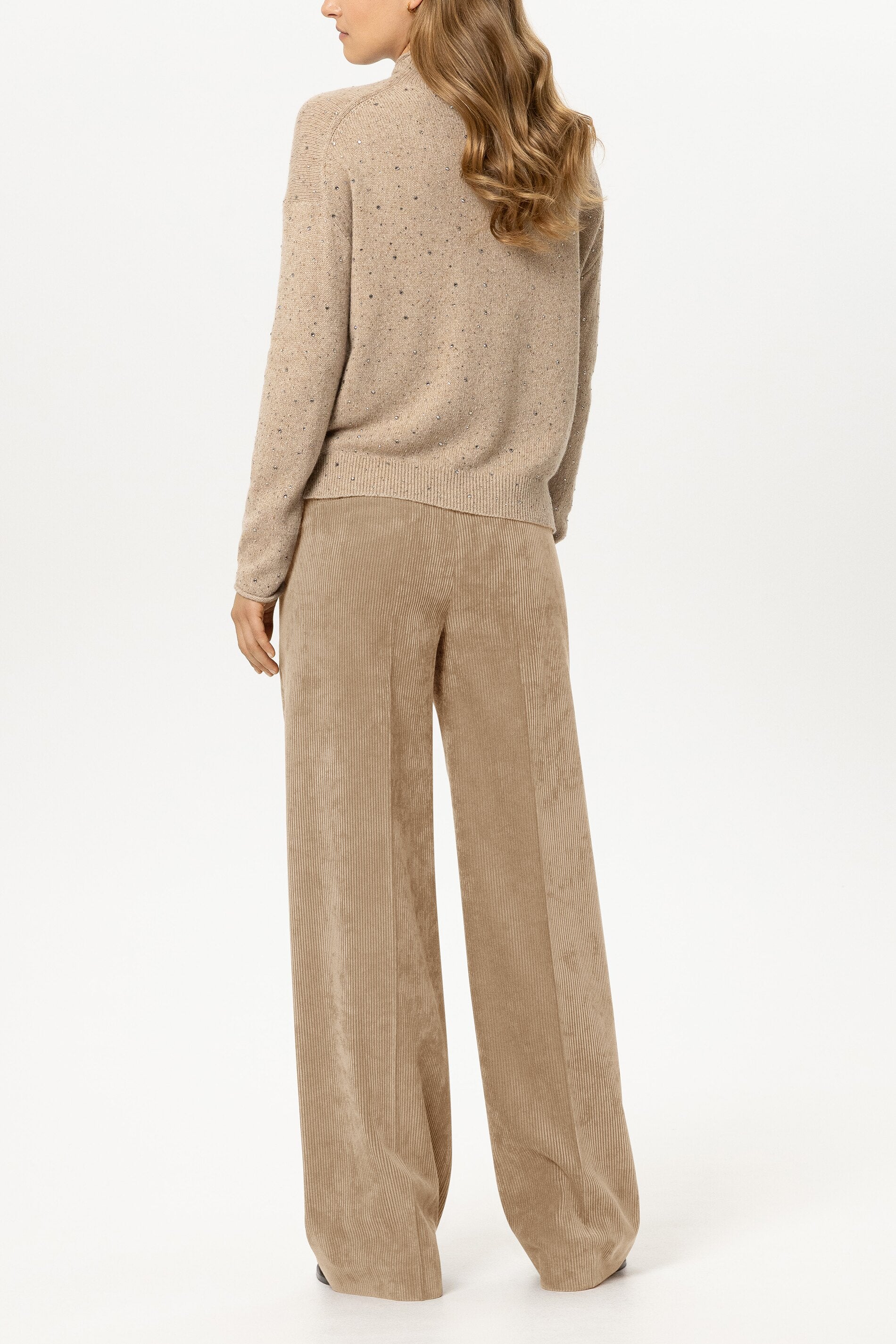 Cord-Wideleg-Pants - soft caramel - Standard | Model Rück