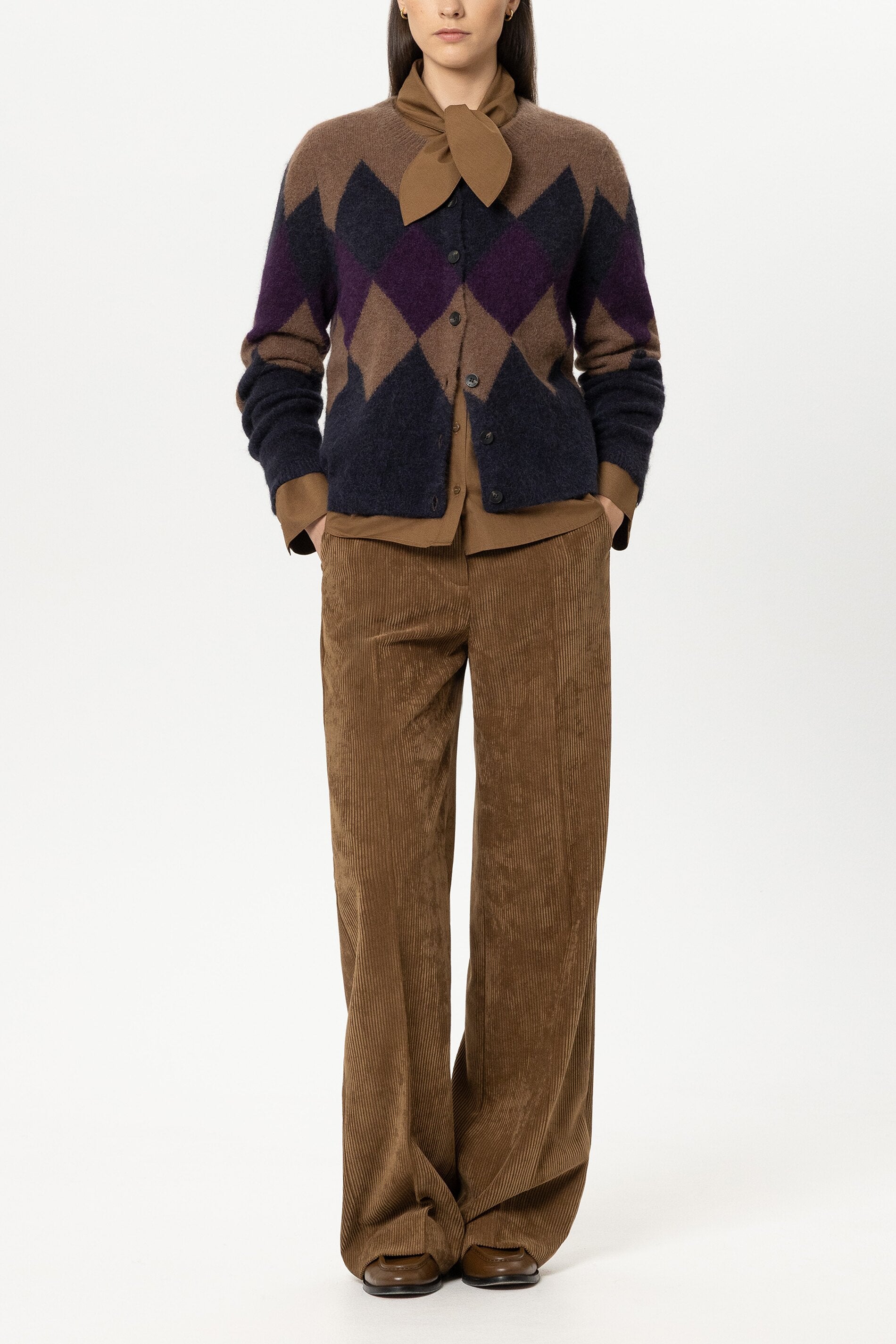 Cord-Wideleg-Pants - caramel - Standard | Model Front