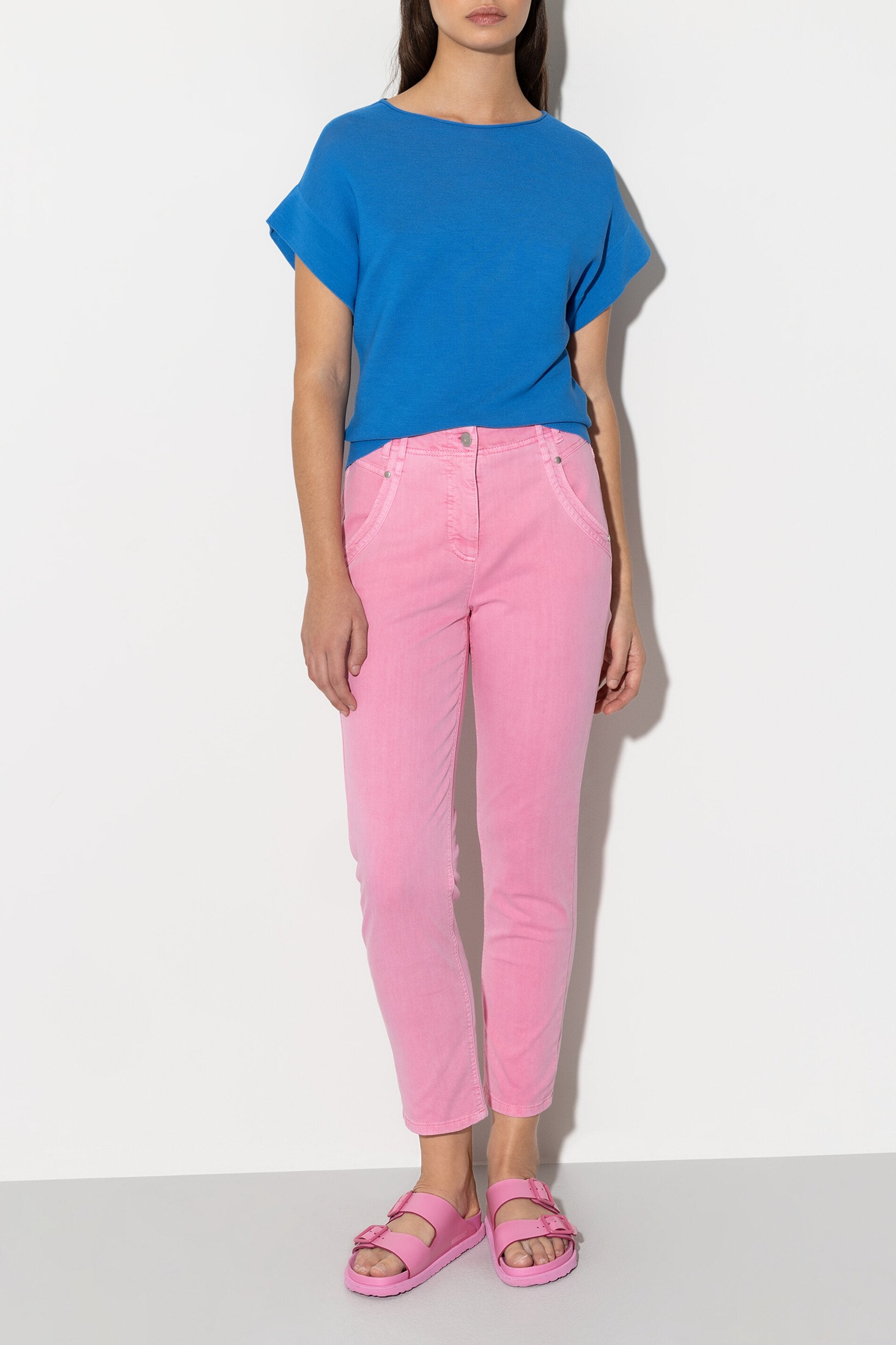 Straightleg-Denim - candy pink - Standard | Model Front