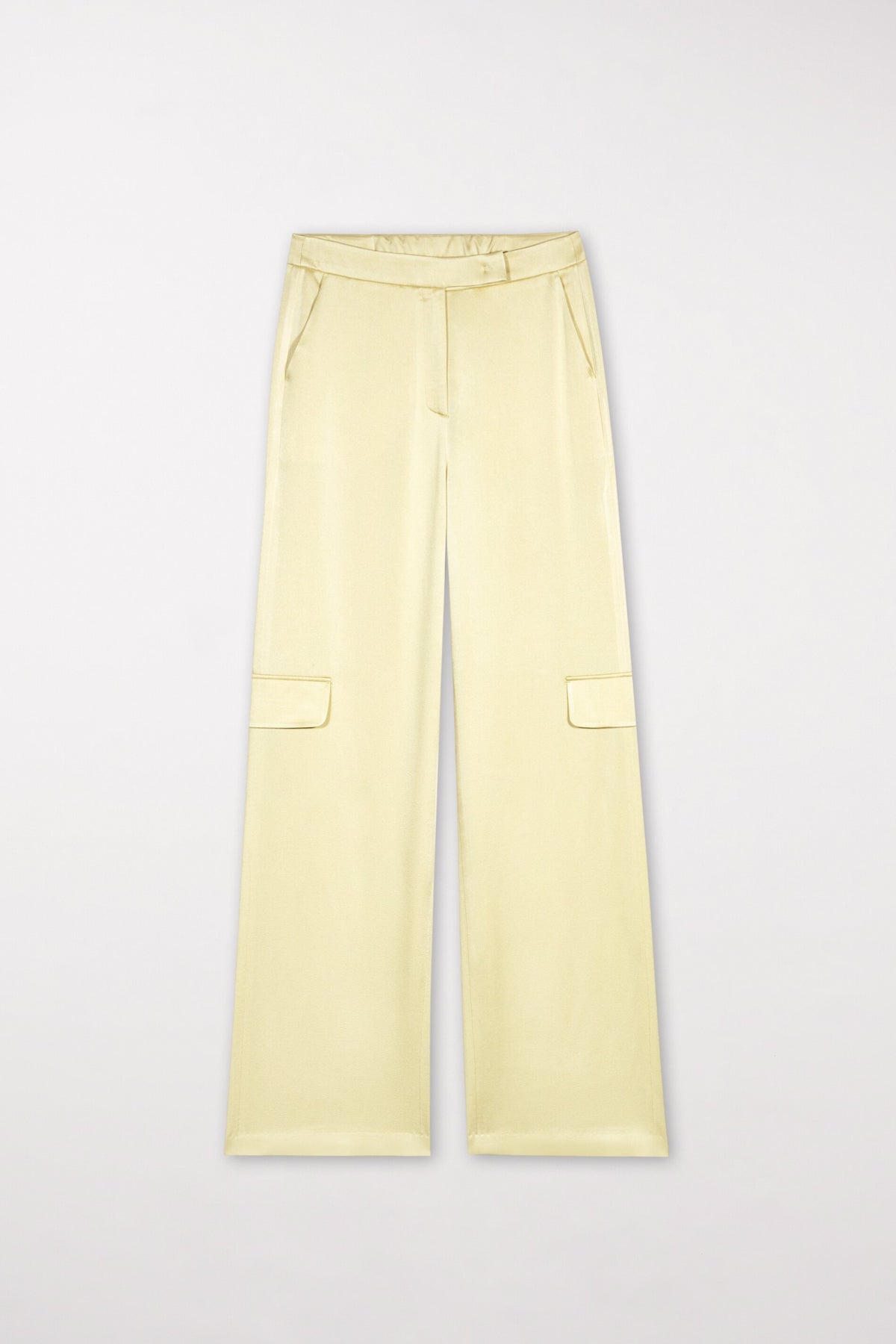 Satin-Wideleg-Pants - pale citron - Standard | Artikel Front