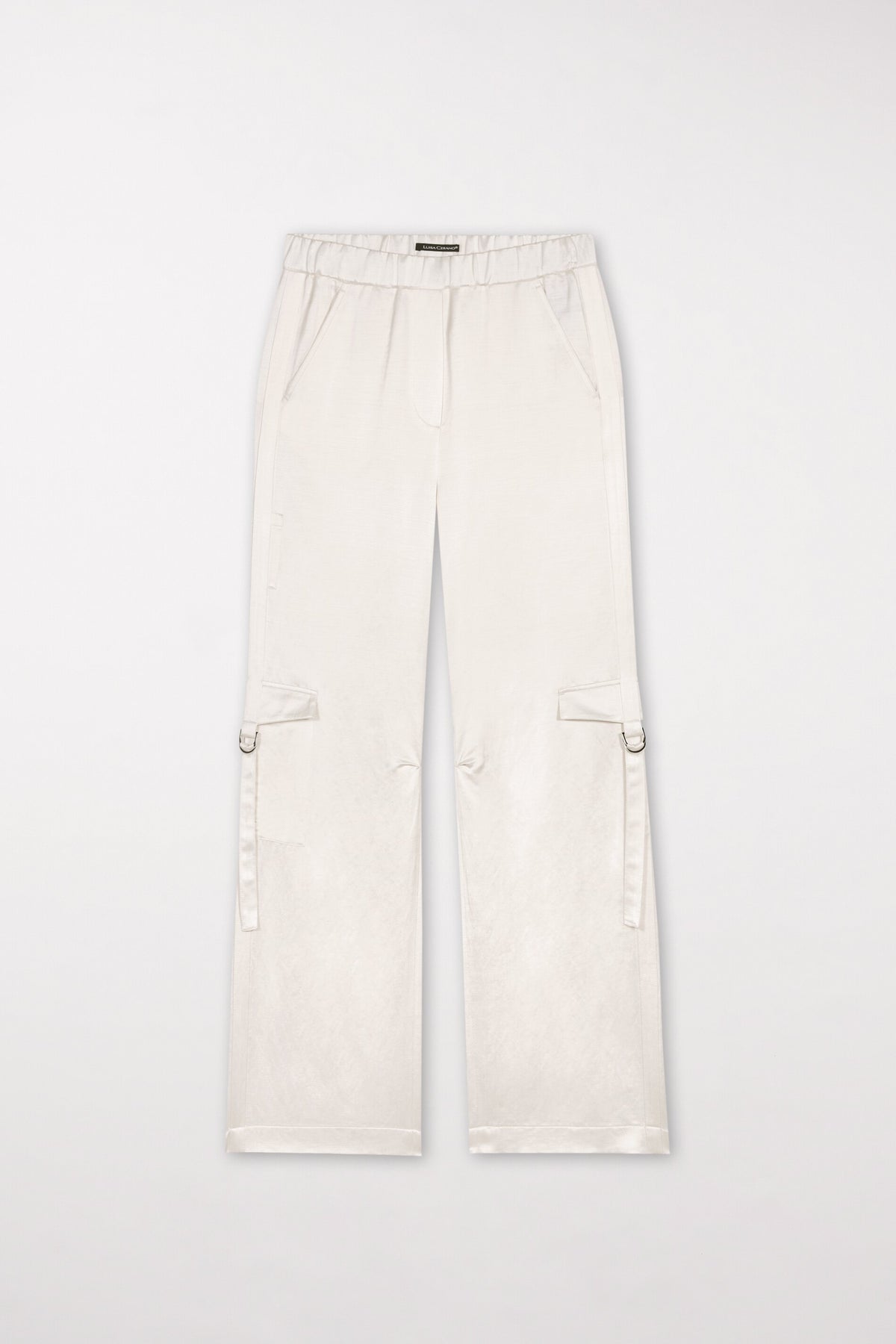Wideleg-Pants aus Leinen-Mix - creme - Standard | Artikel Front
