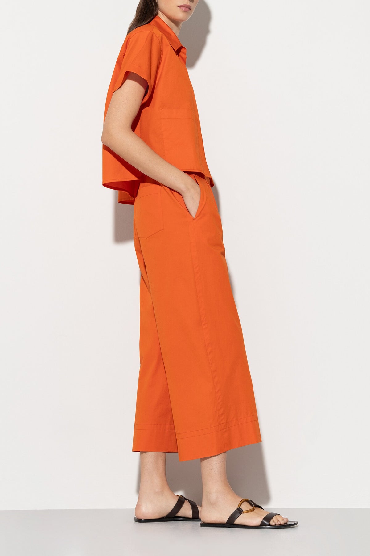 Wideleg-Pants - burnt orange - Standard | Model Seite