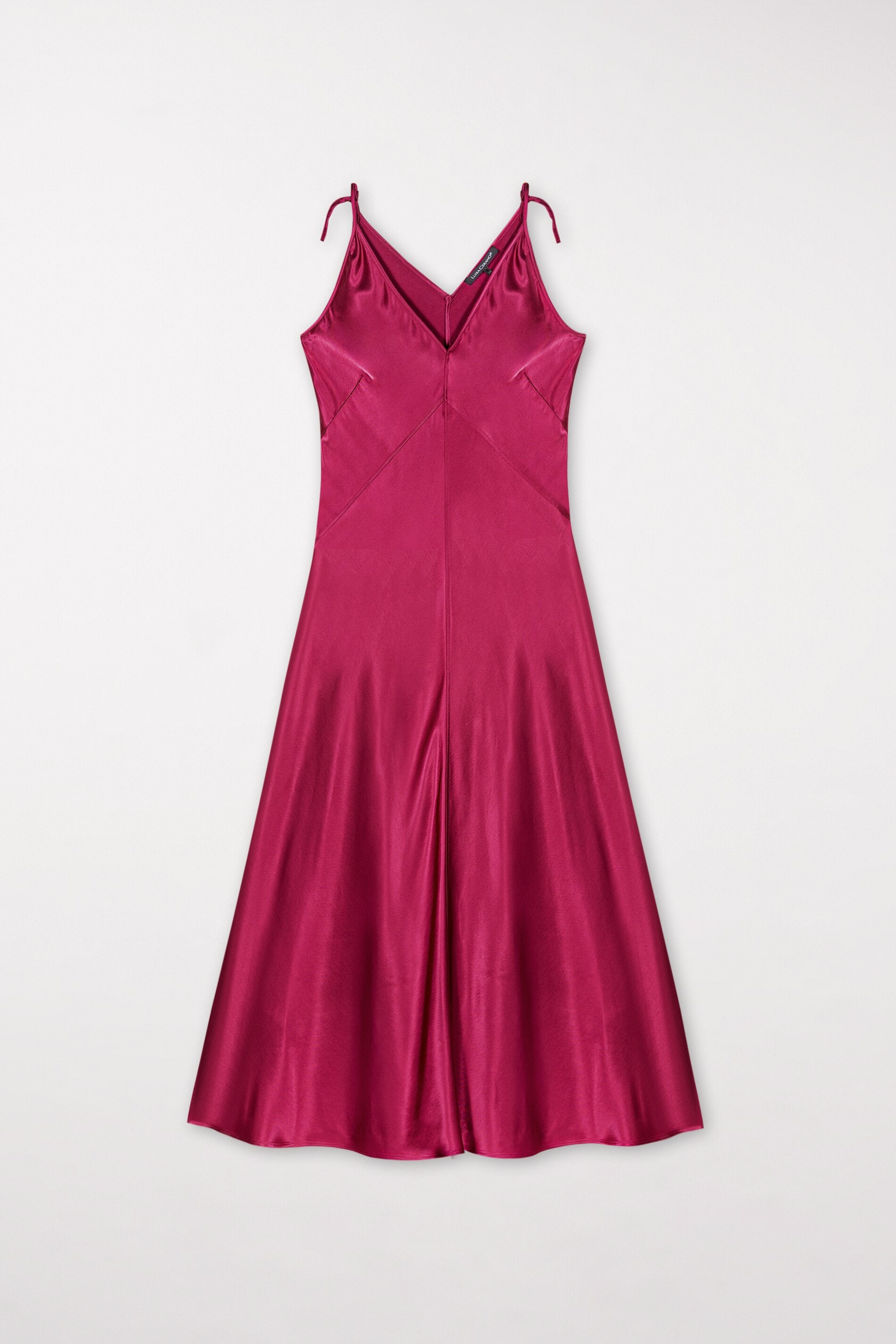 Satin slip dress berry pink Standard
