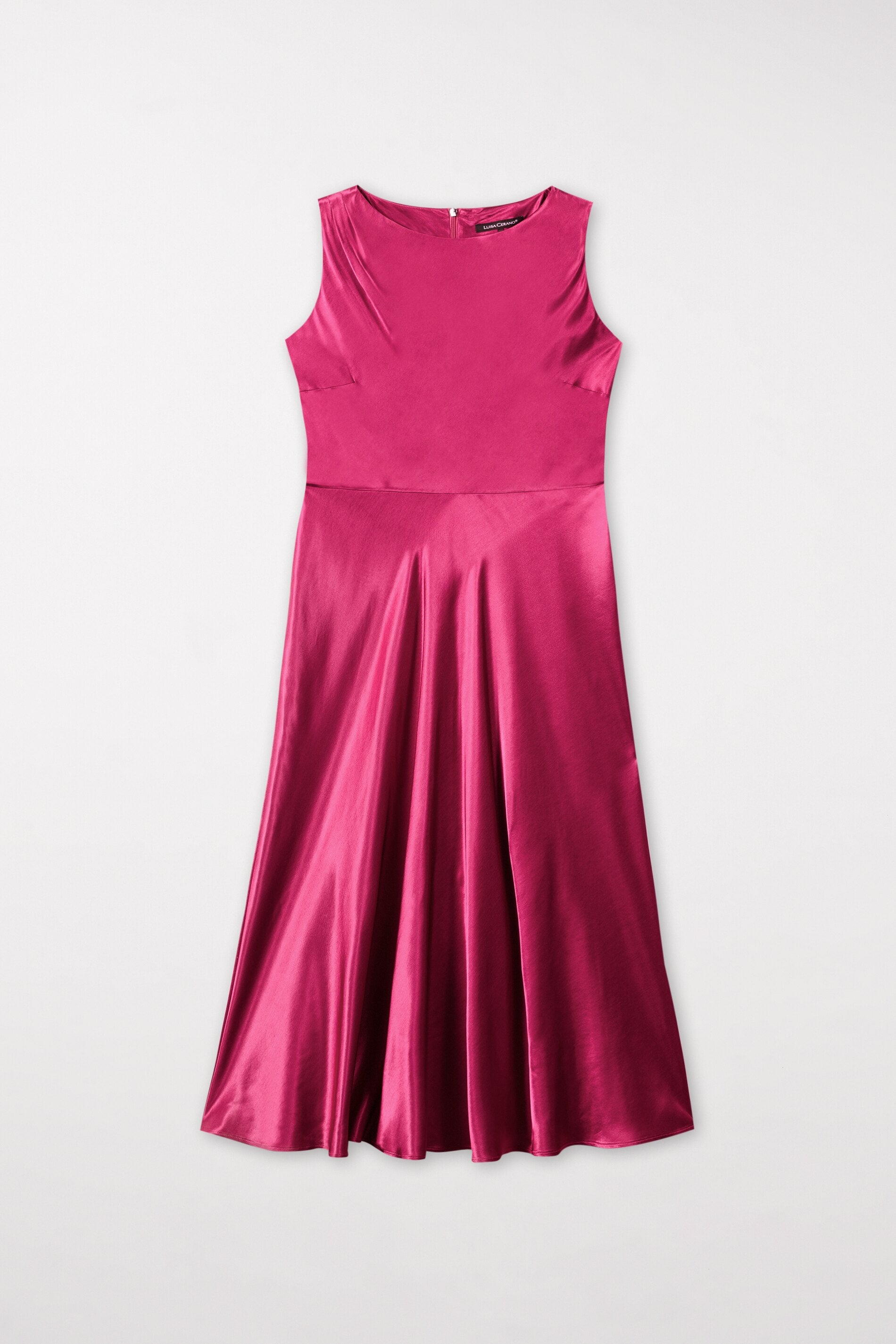 Satin dress - berry pink