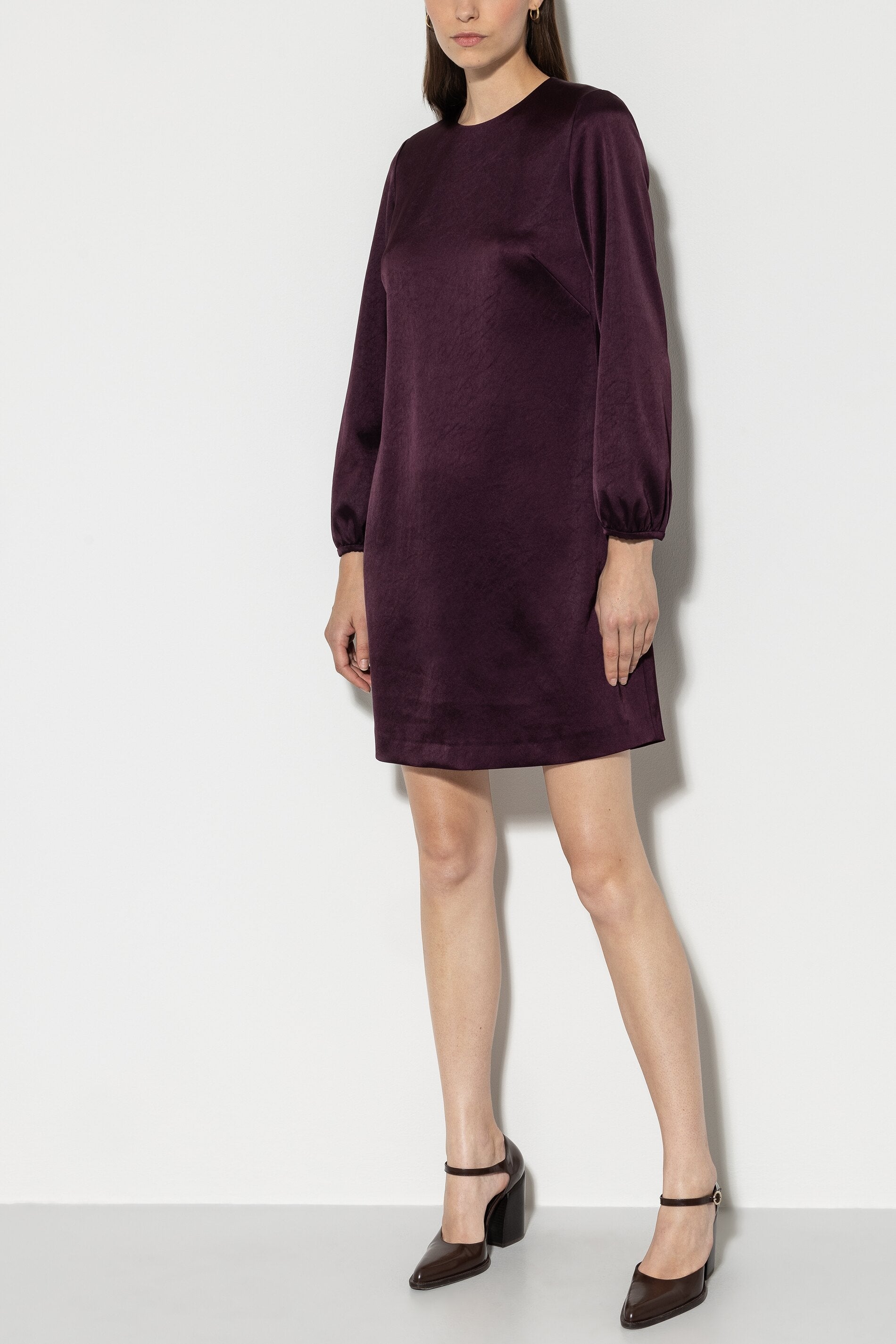 Satin-Minikleid - burgundy - Standard | Model Front