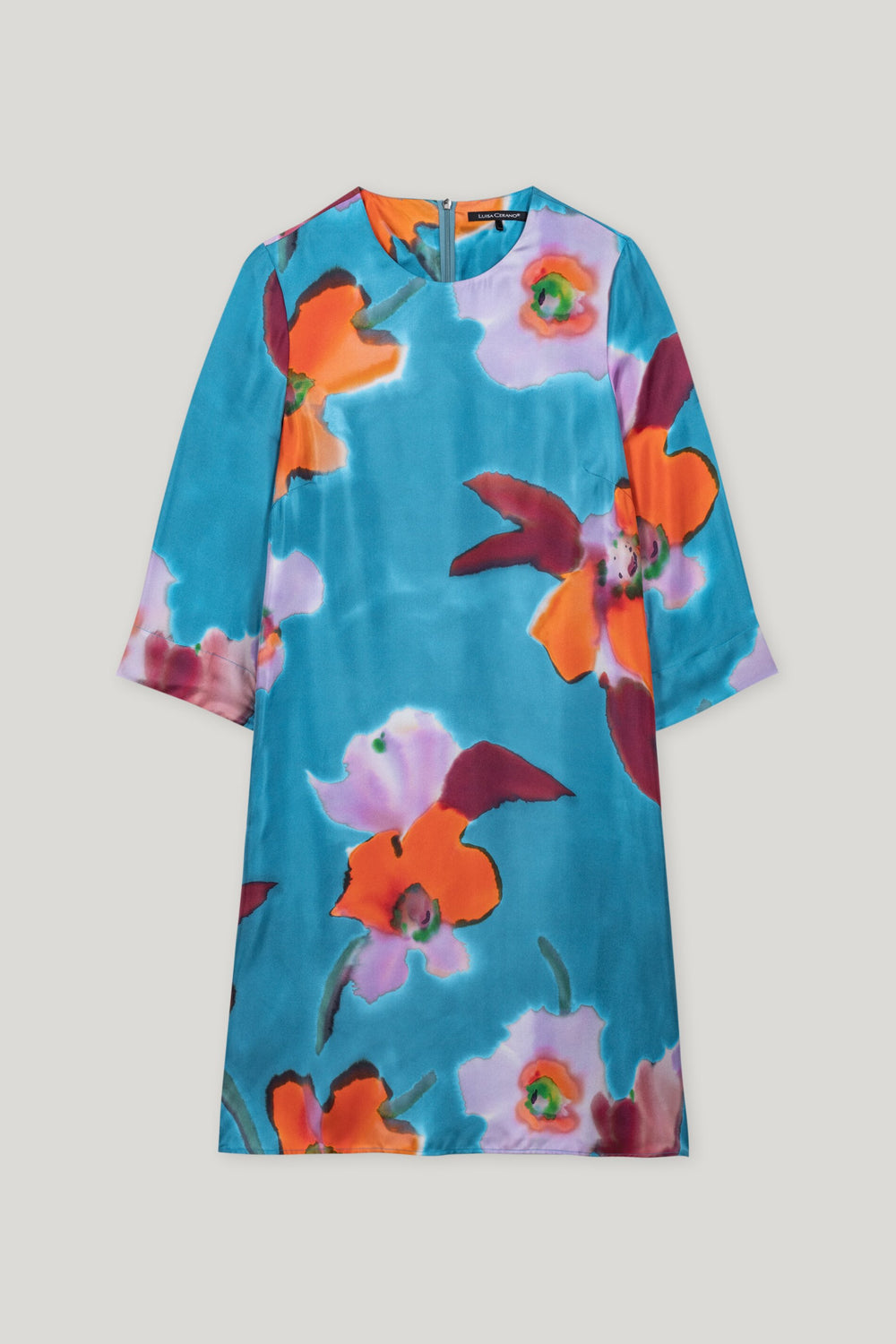 Minikleid mit Hibiskus-Print - multi - lange Version