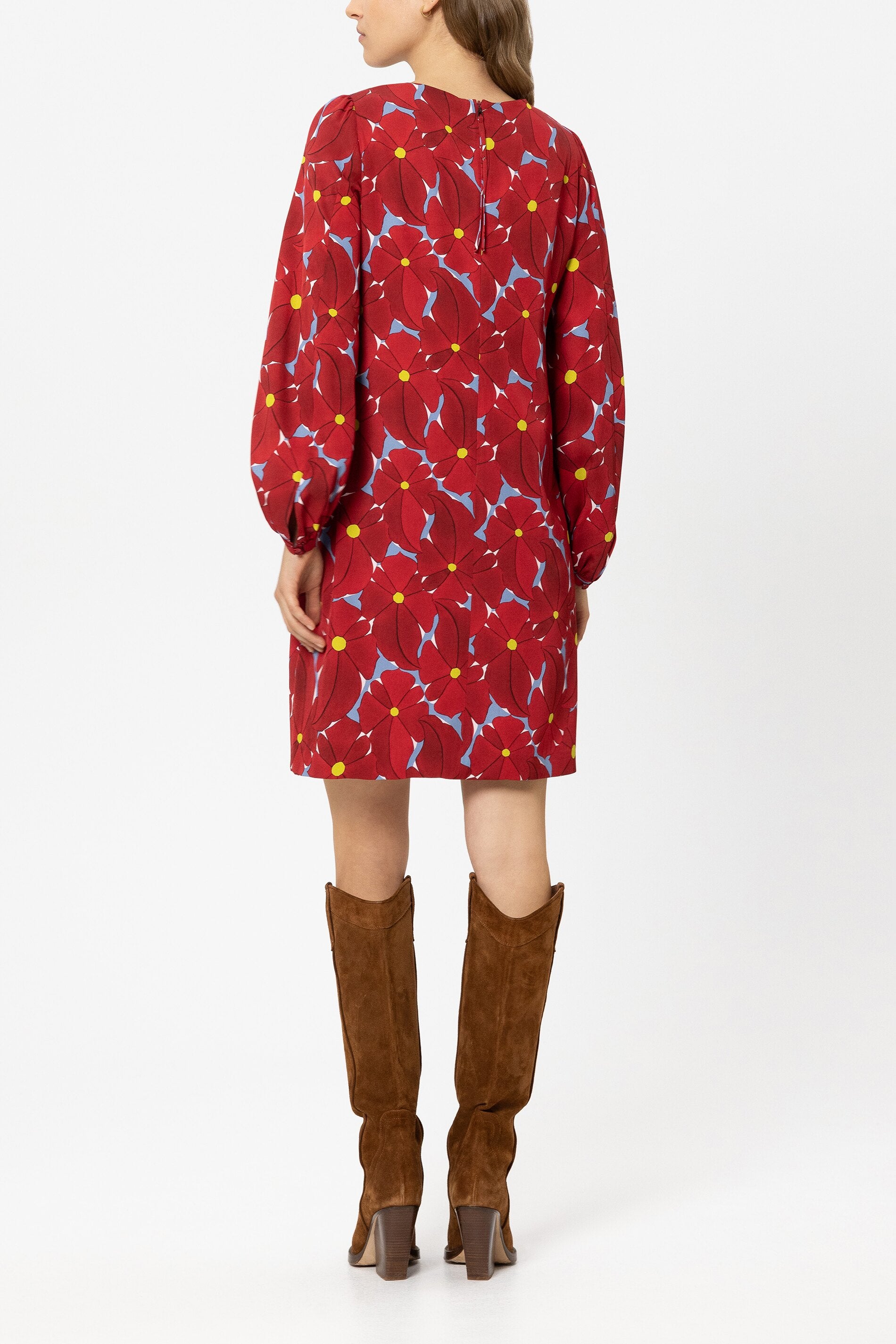 Mini-Kleid mit Flower-Print - multi - Standard | Model Rück