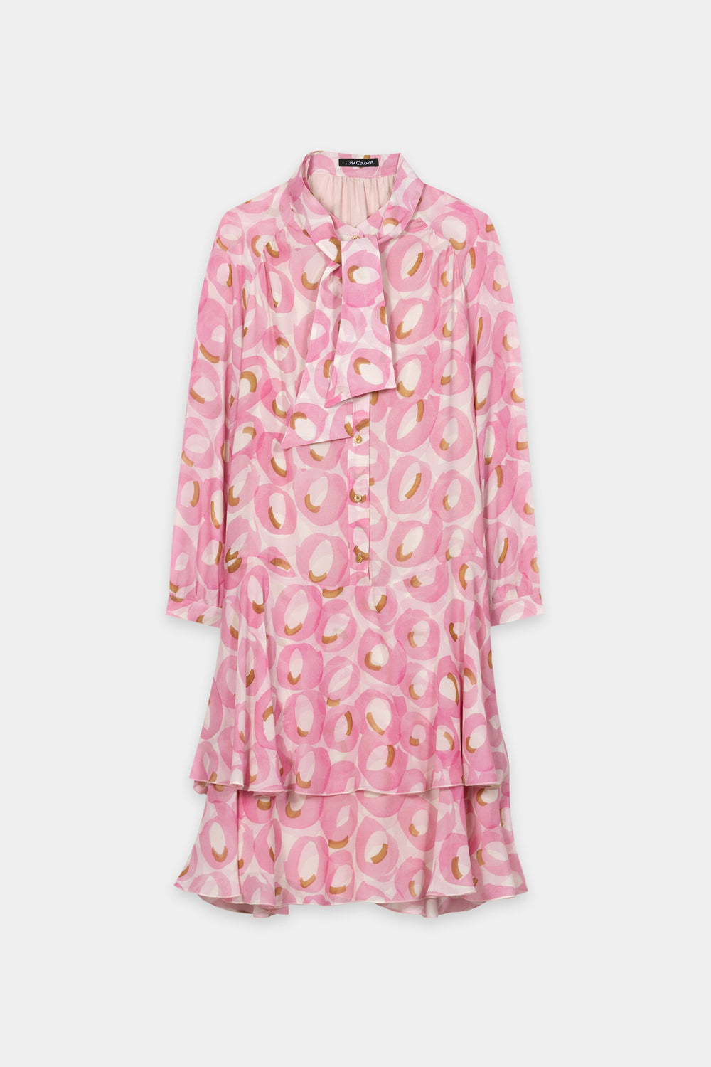 Boho dress with retro print - creamy blush / cream - Standard