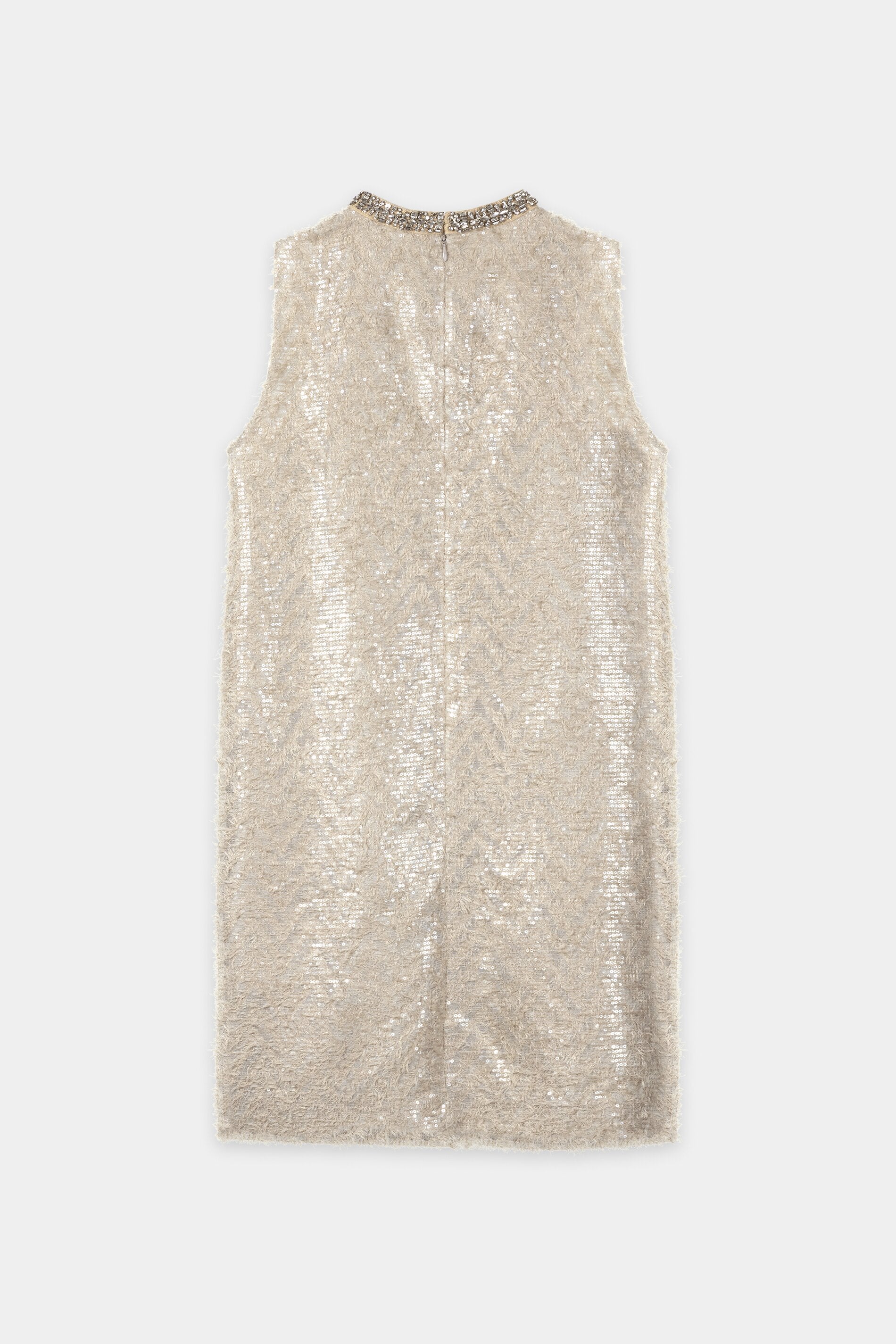 Pailletten-Shiftkleid - taupe - Standard | Artikel Rück