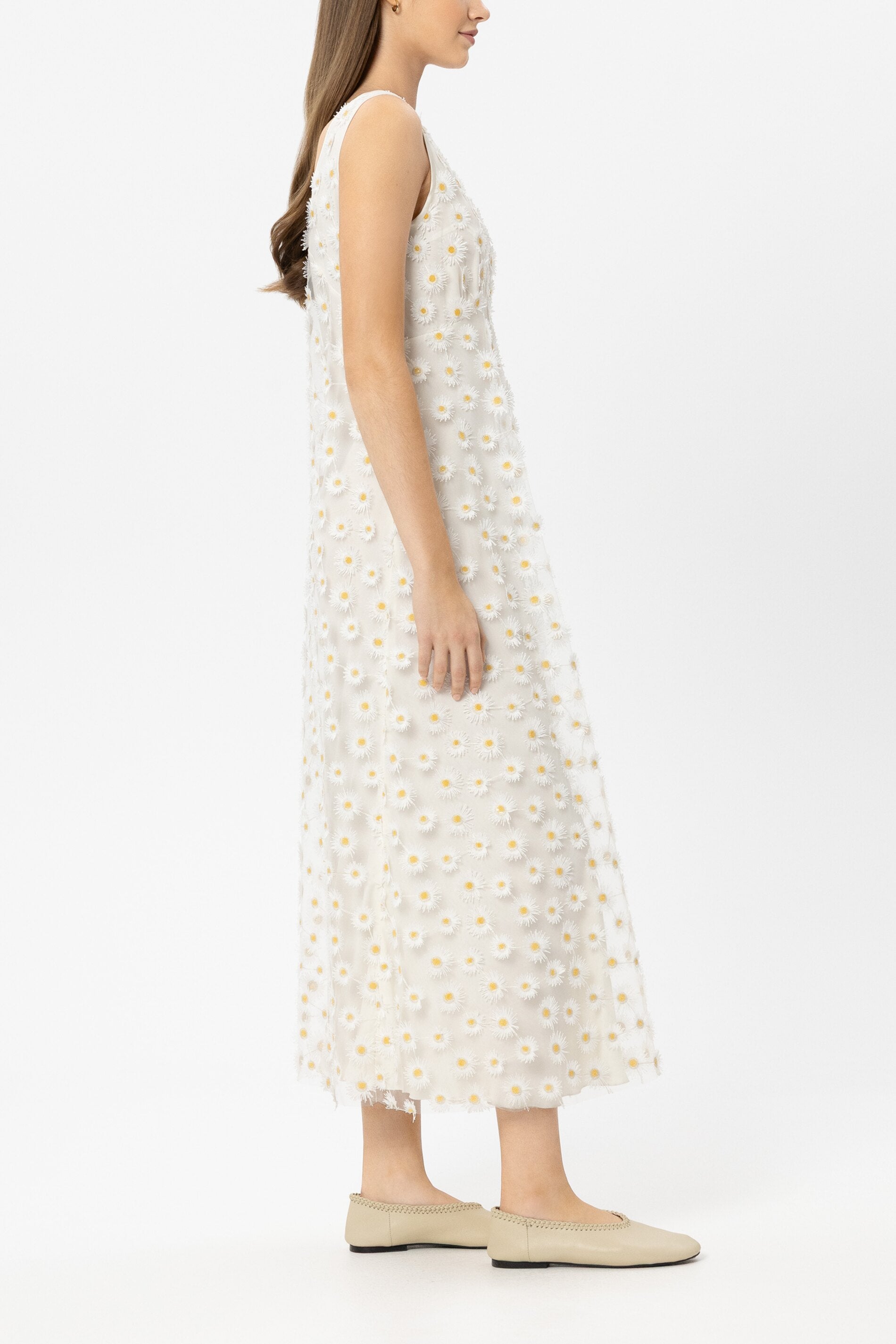 Maxikleid mit Blüten - white - Standard | Model Seite