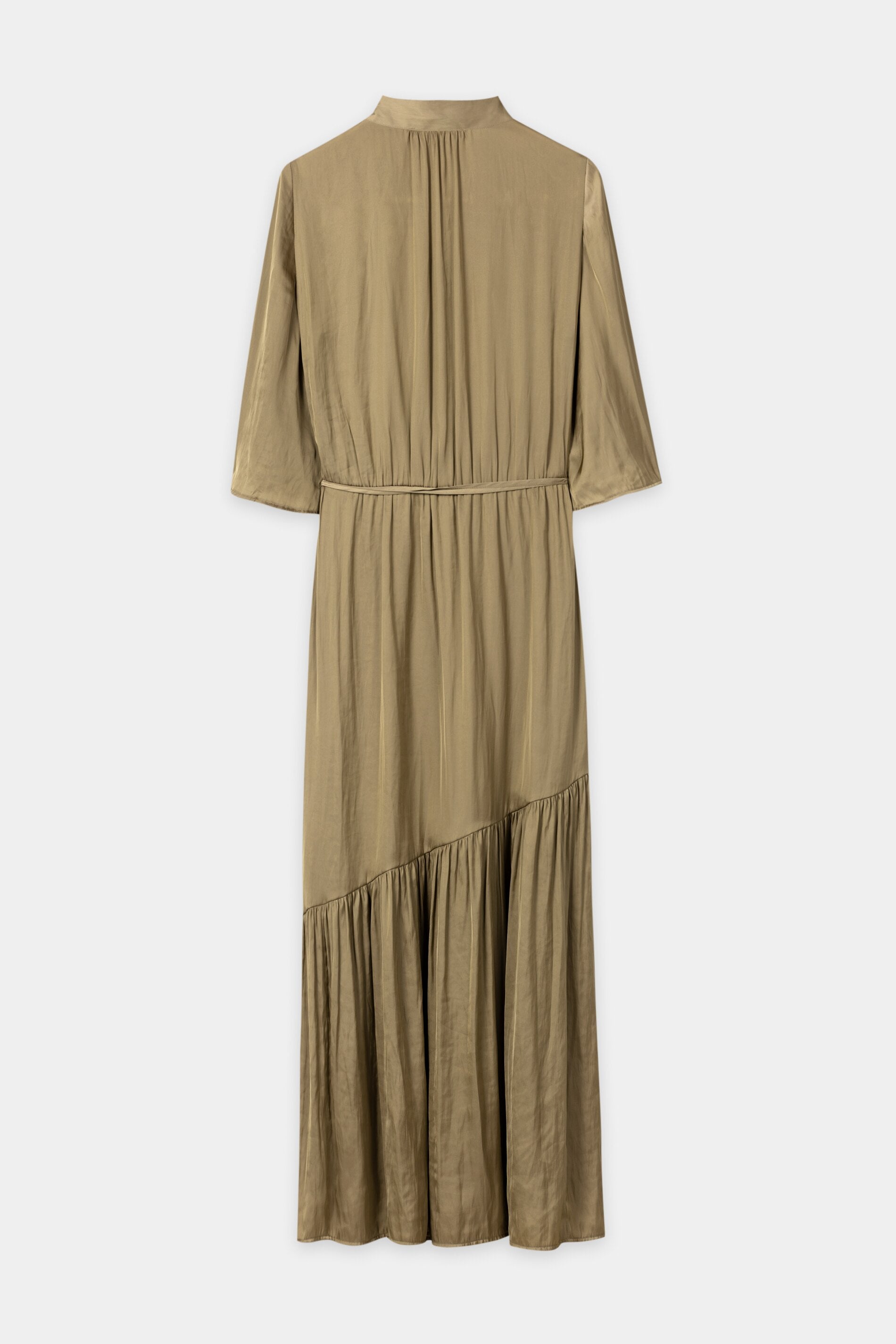 Satin-Kleid mit Saumvolants - salbei - Standard | Artikel Rück