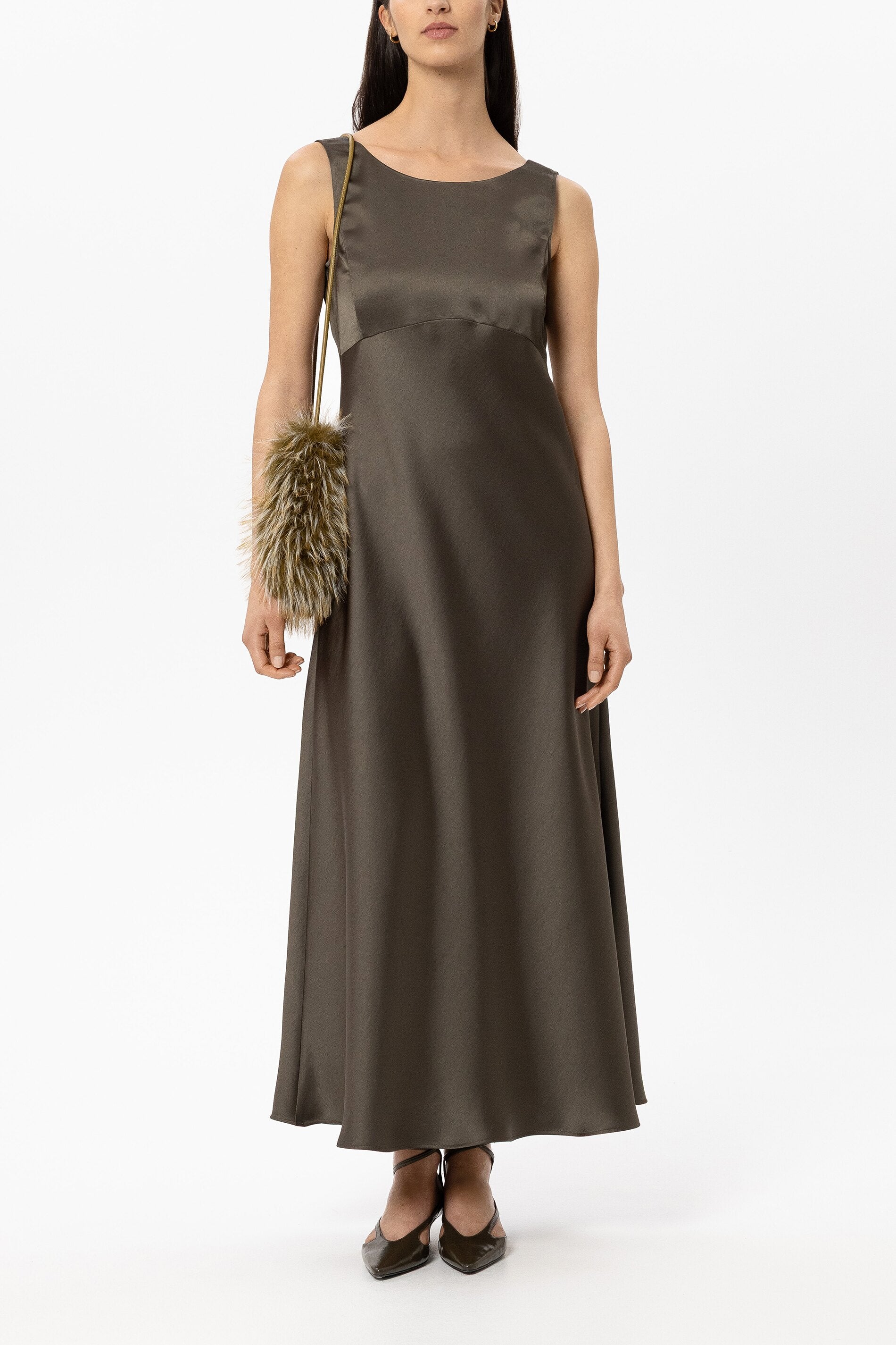 Satin-Shiftdress - muskat - Standard | Model Front