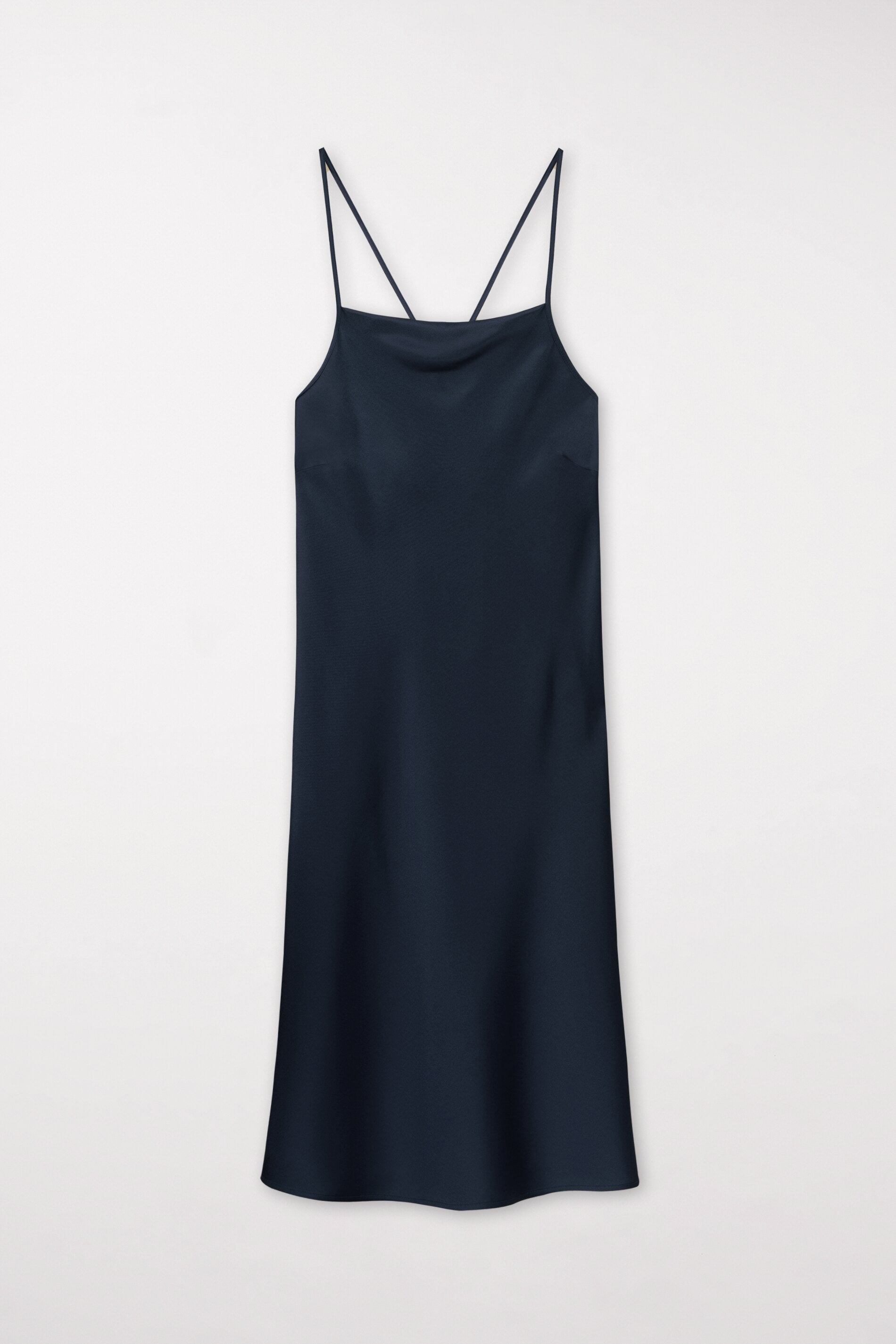 Satin-Slipdress mit Bias-Cut - petrol blue - Standard | Artikel Front