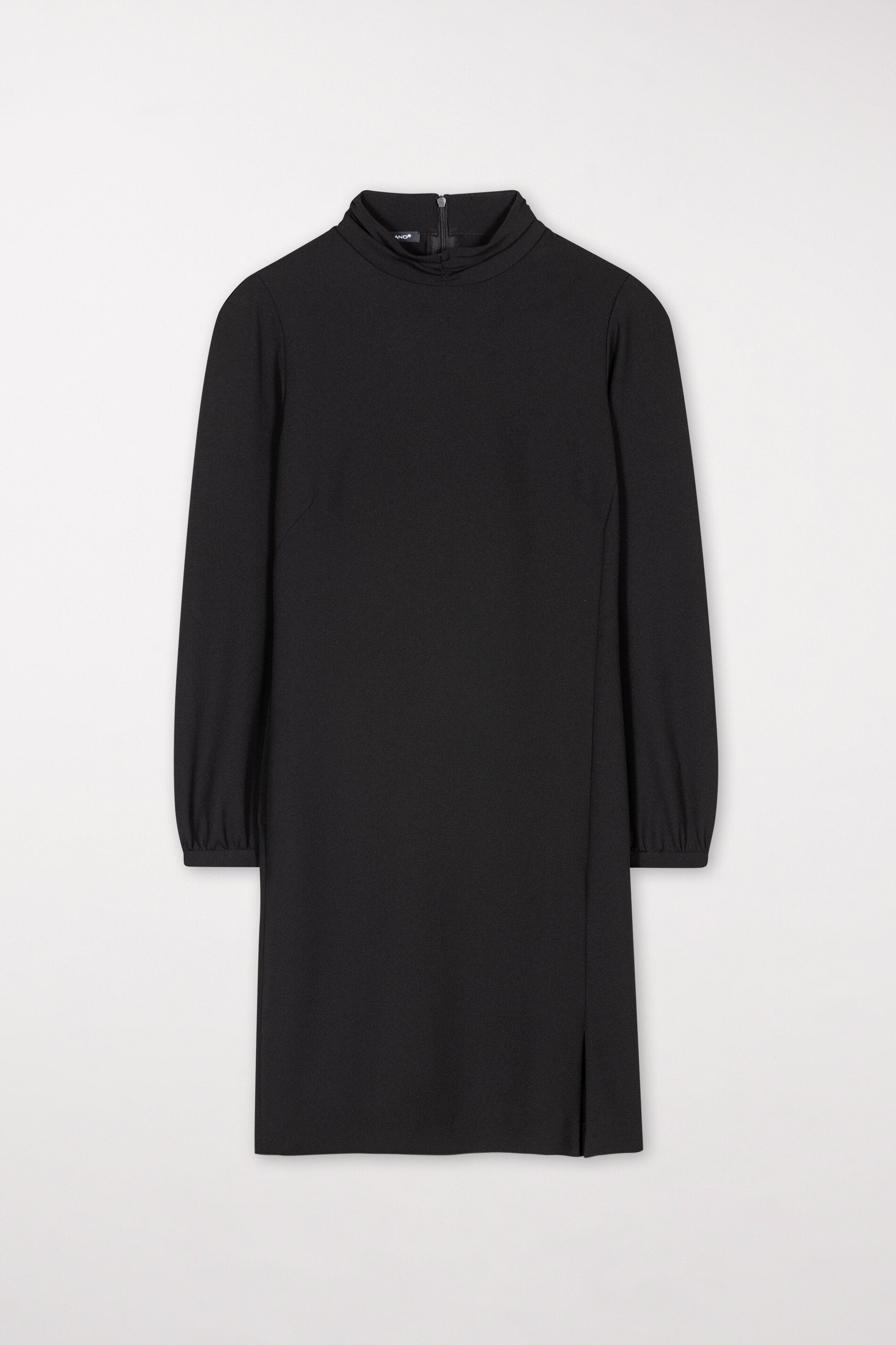 Mini dress with stand-up collar deep black Standard