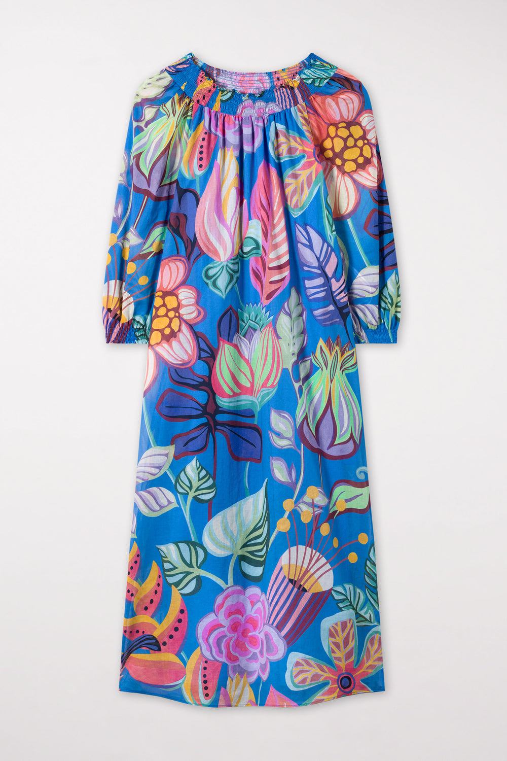 Midikleid mit Caribbean-Print - azur / multi - Standard