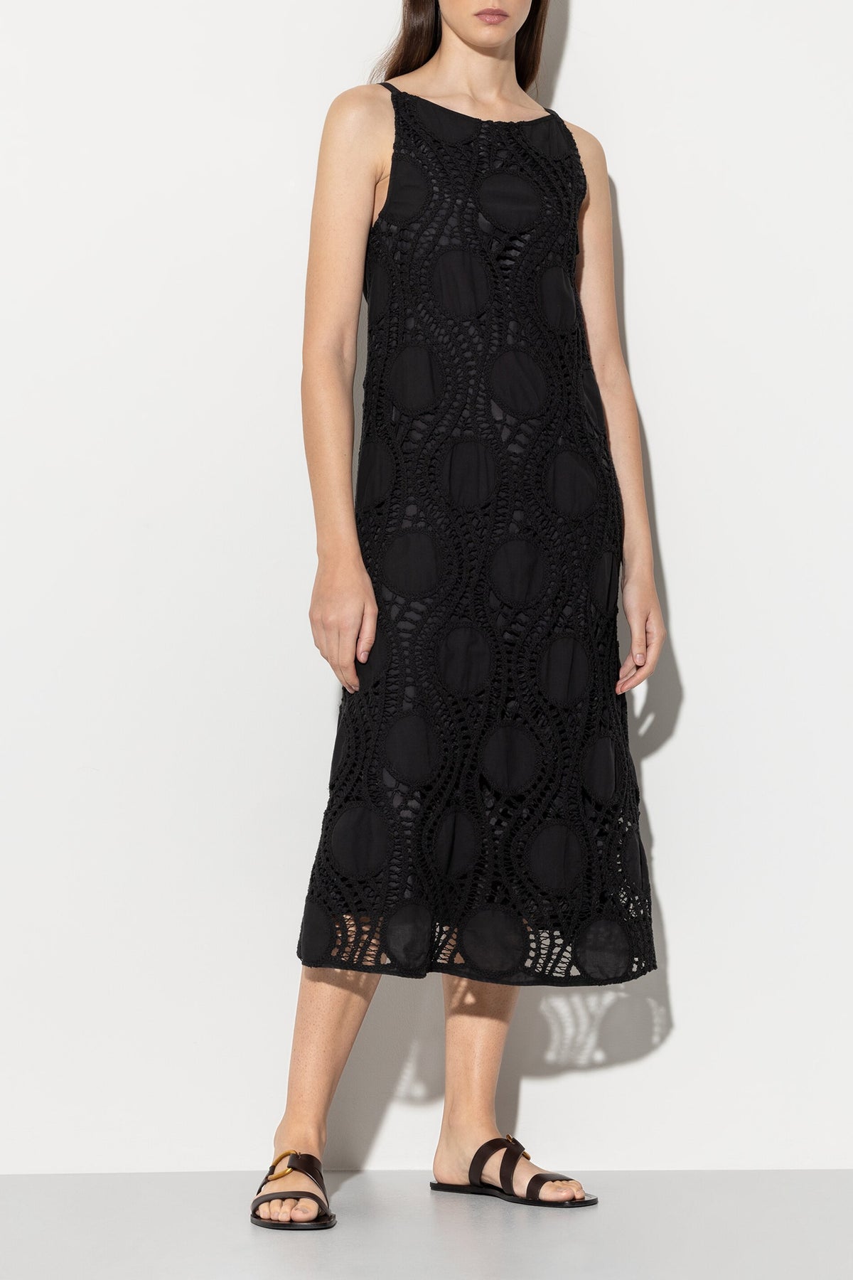 Slipdress in Crochet-Optik - deep black - Standard | Model Front