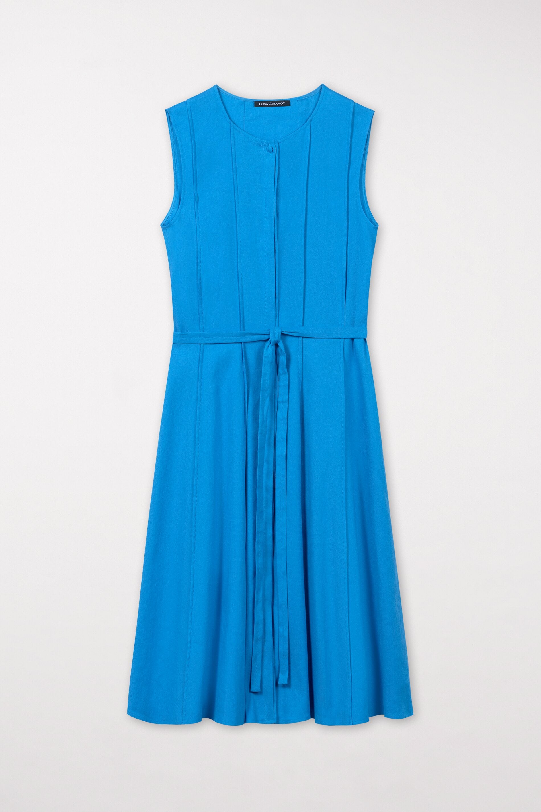 Linen Blend Dress - azure