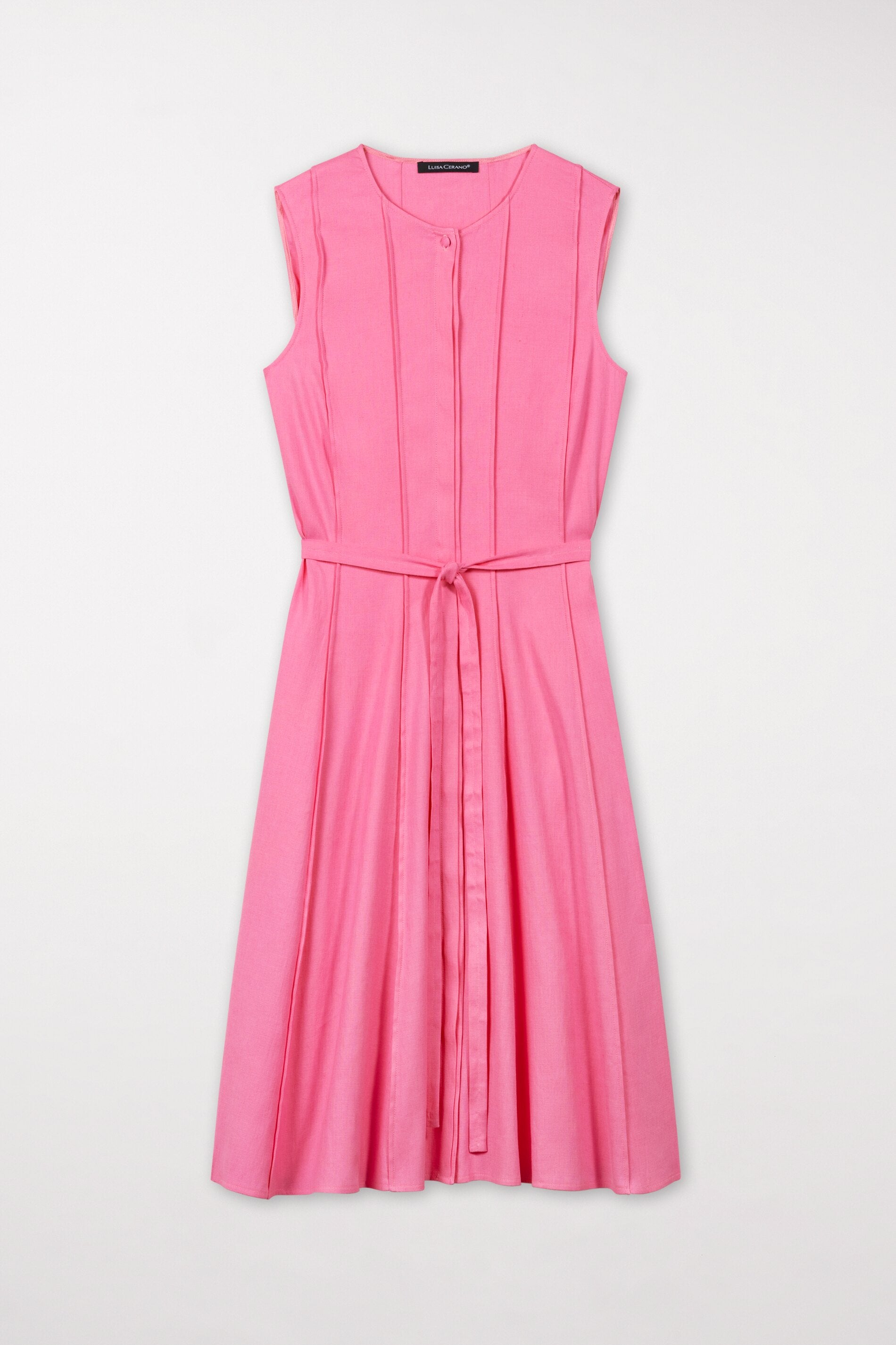 Kleid aus Leinen-Mix - candy pink - Standard | Artikel Front