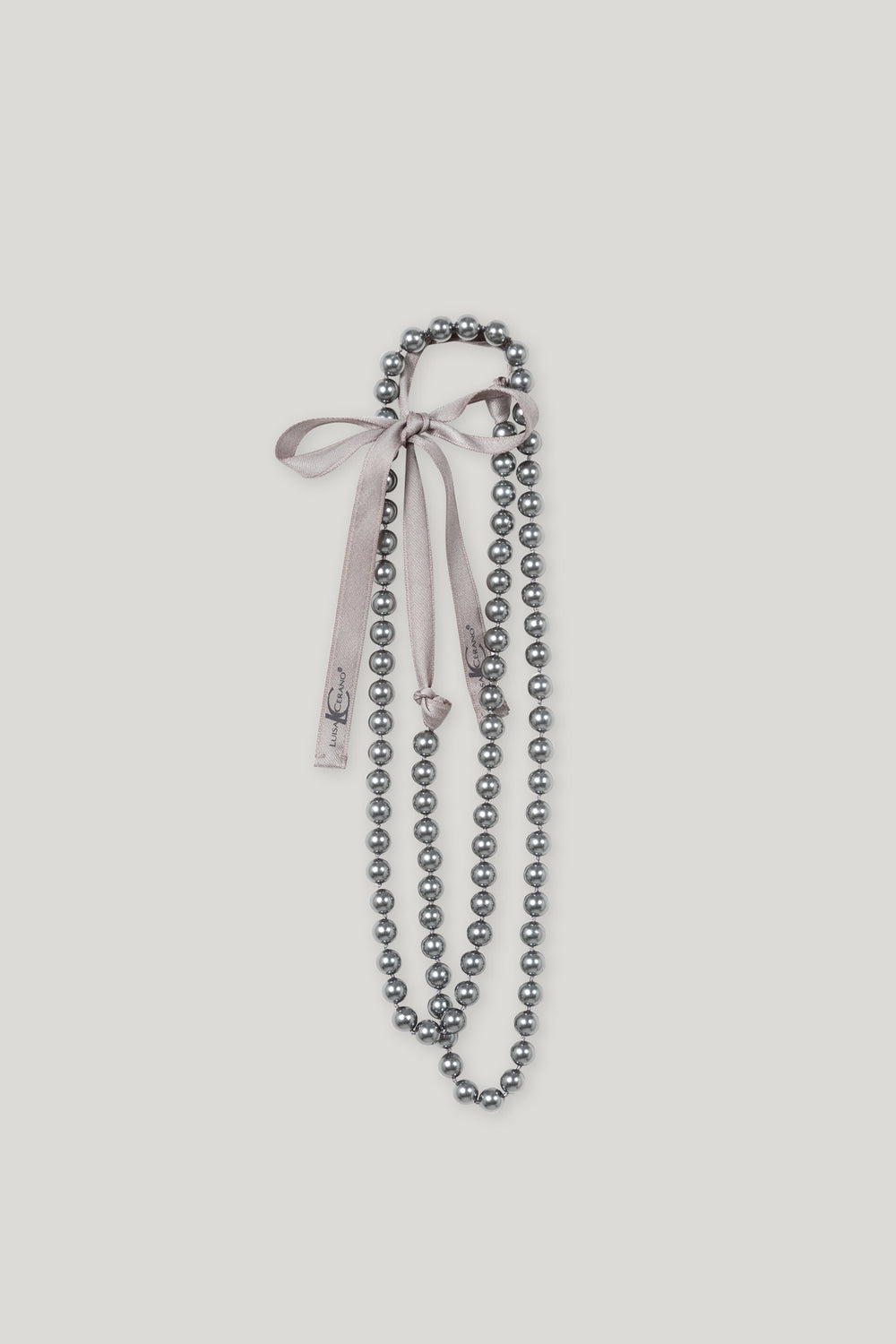 Ribbon with decorative beads - urban gray - Standard