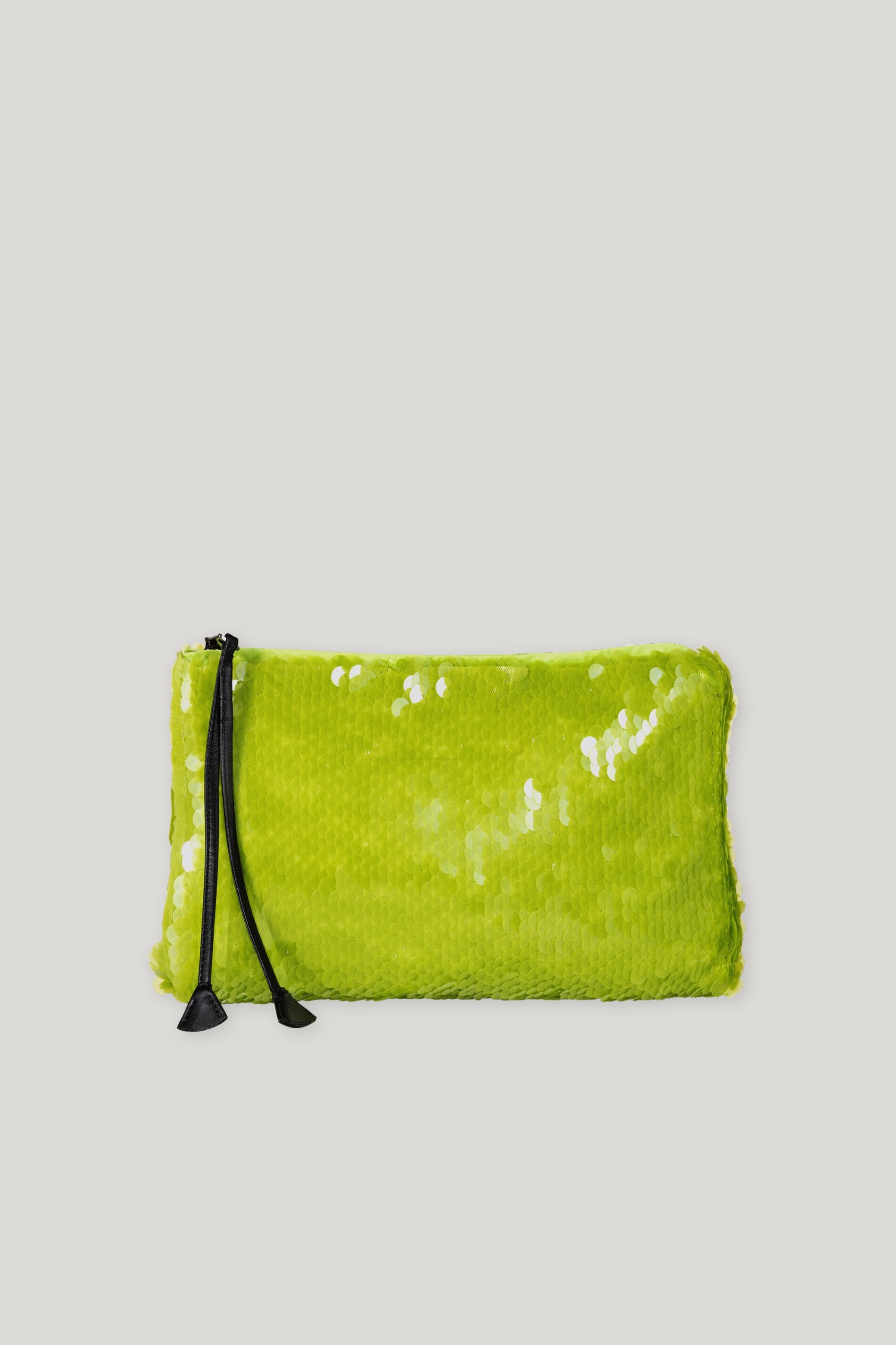 Clutch mit Pailletten - acid green - Standard | Artikel Front