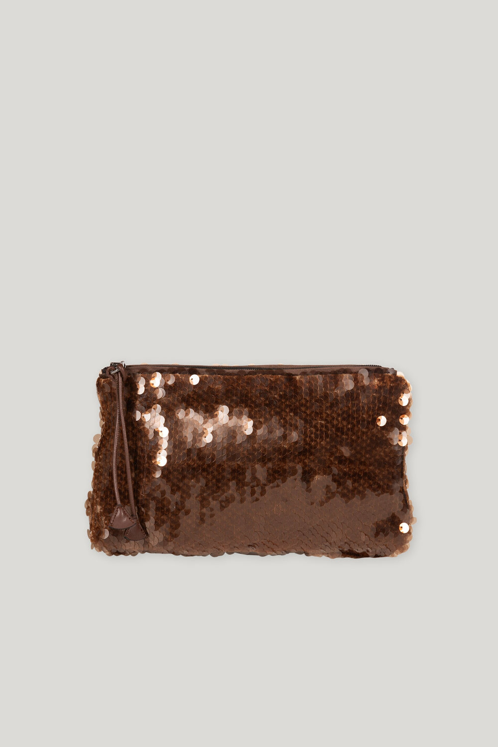 Clutch with sequins - light walnut - Standard