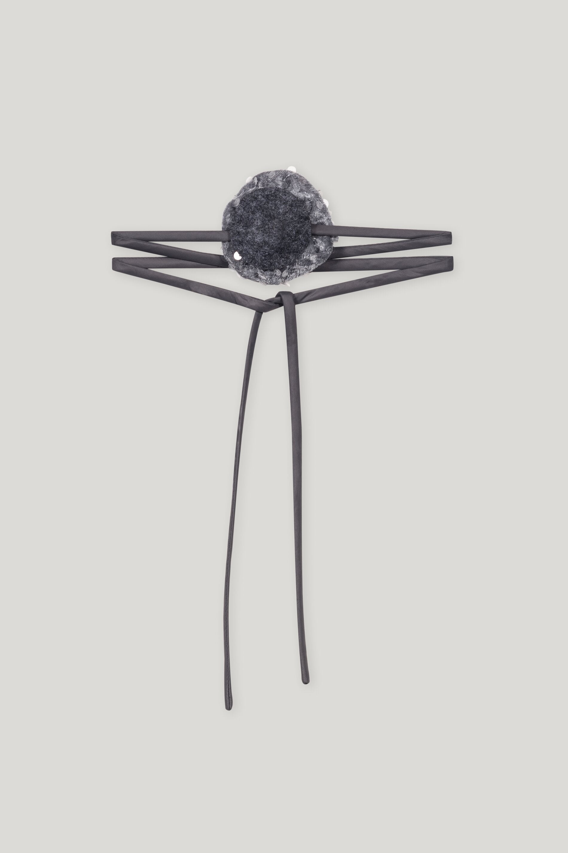 Samt-Blume mit Bindeband - urban grey - Standard | Artikel Rück