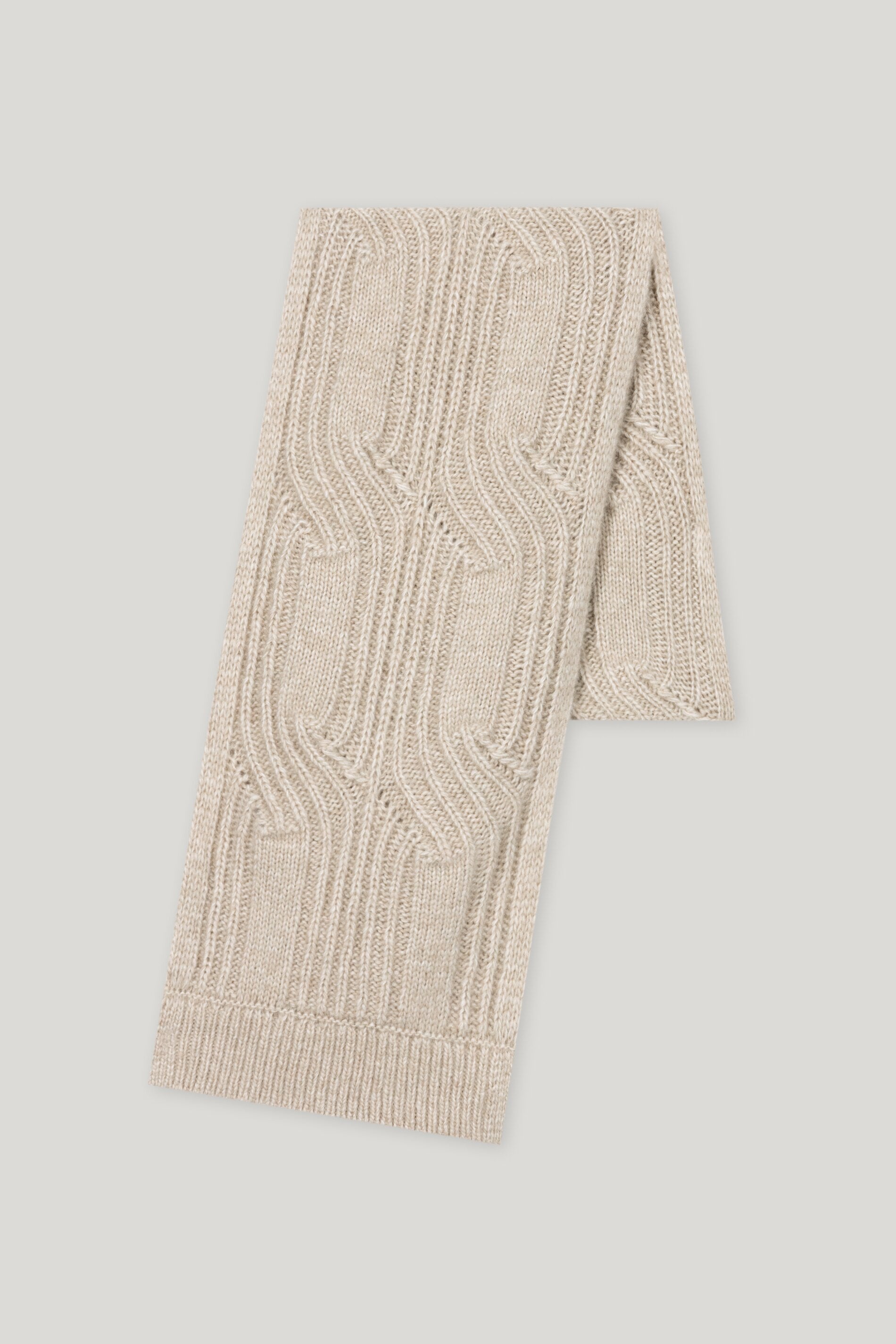 Schal mit Cable-Knit - oyster - Standard | Artikel Front