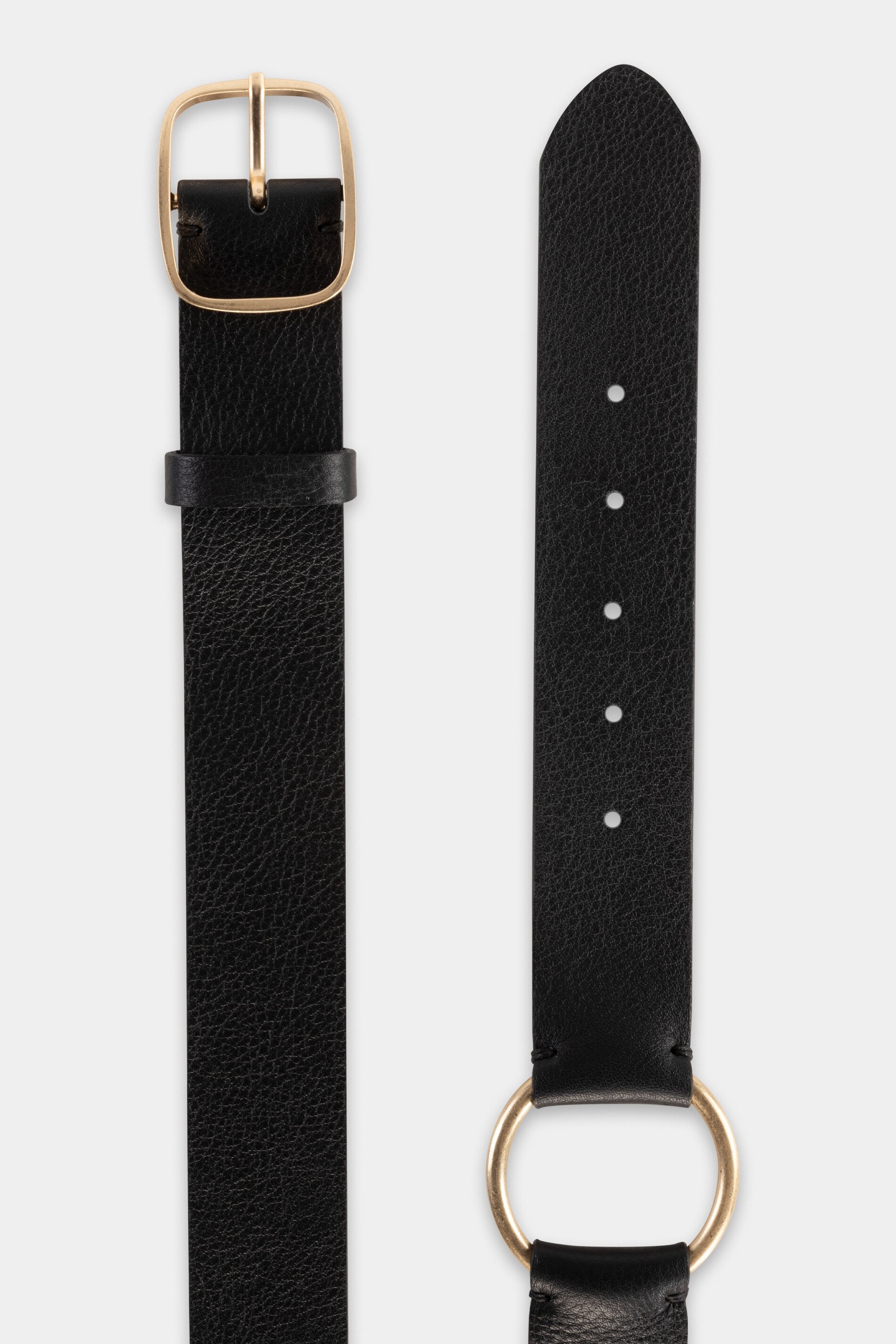 Ledergürtel mit Ring-Detail - pure black - Standard | Model Seite