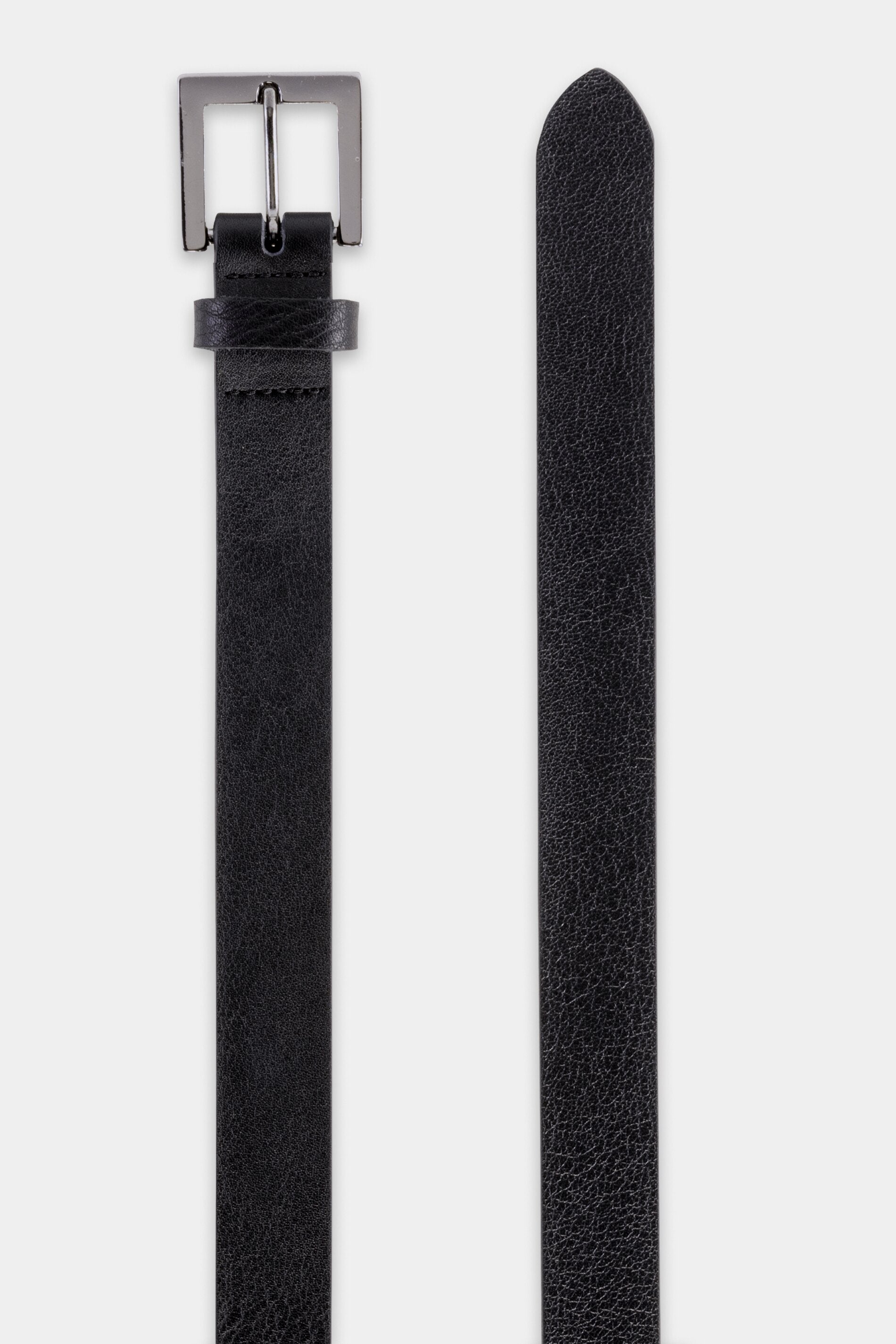 Leather belt with decorative element - black - Standard