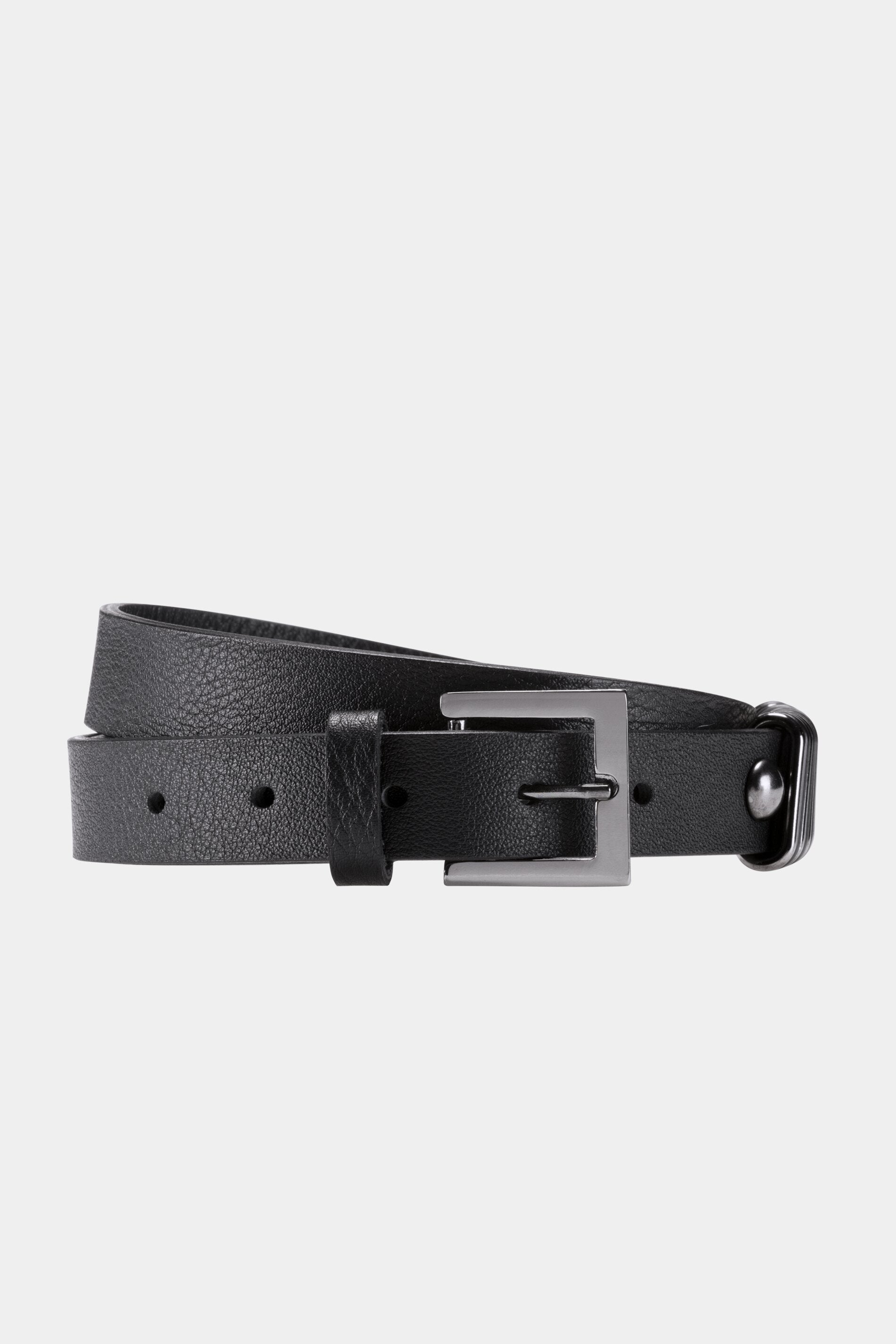 Leather belt with decorative element - black - Standard