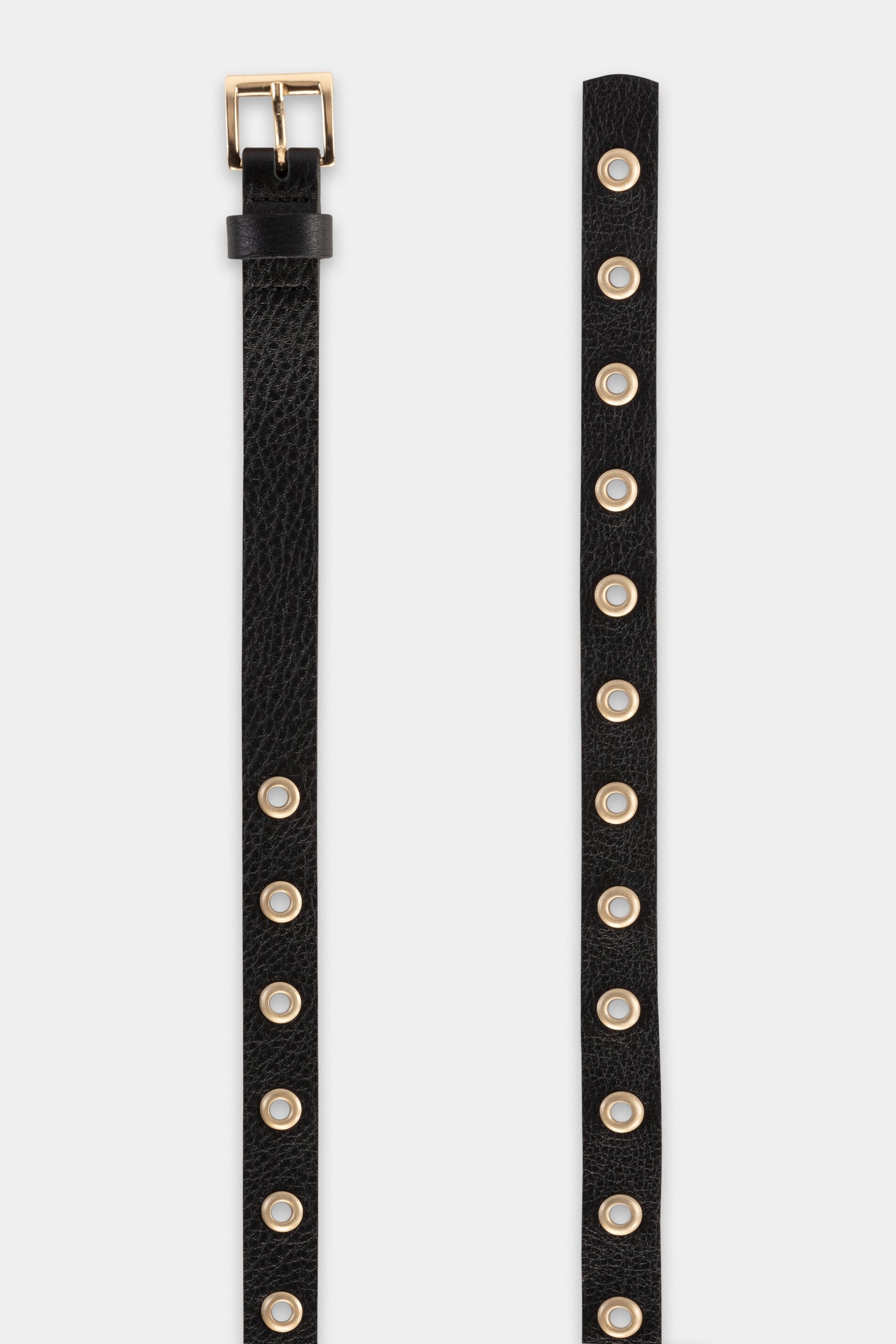 Ledergürtel mit Ösen-Details - pure black - Standard | Model Seite